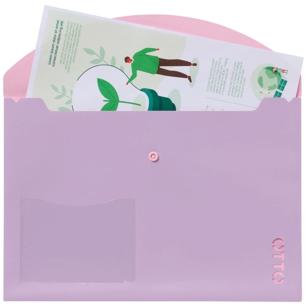 2 Otto A4 Document Wallet Purple, 2 of 3
