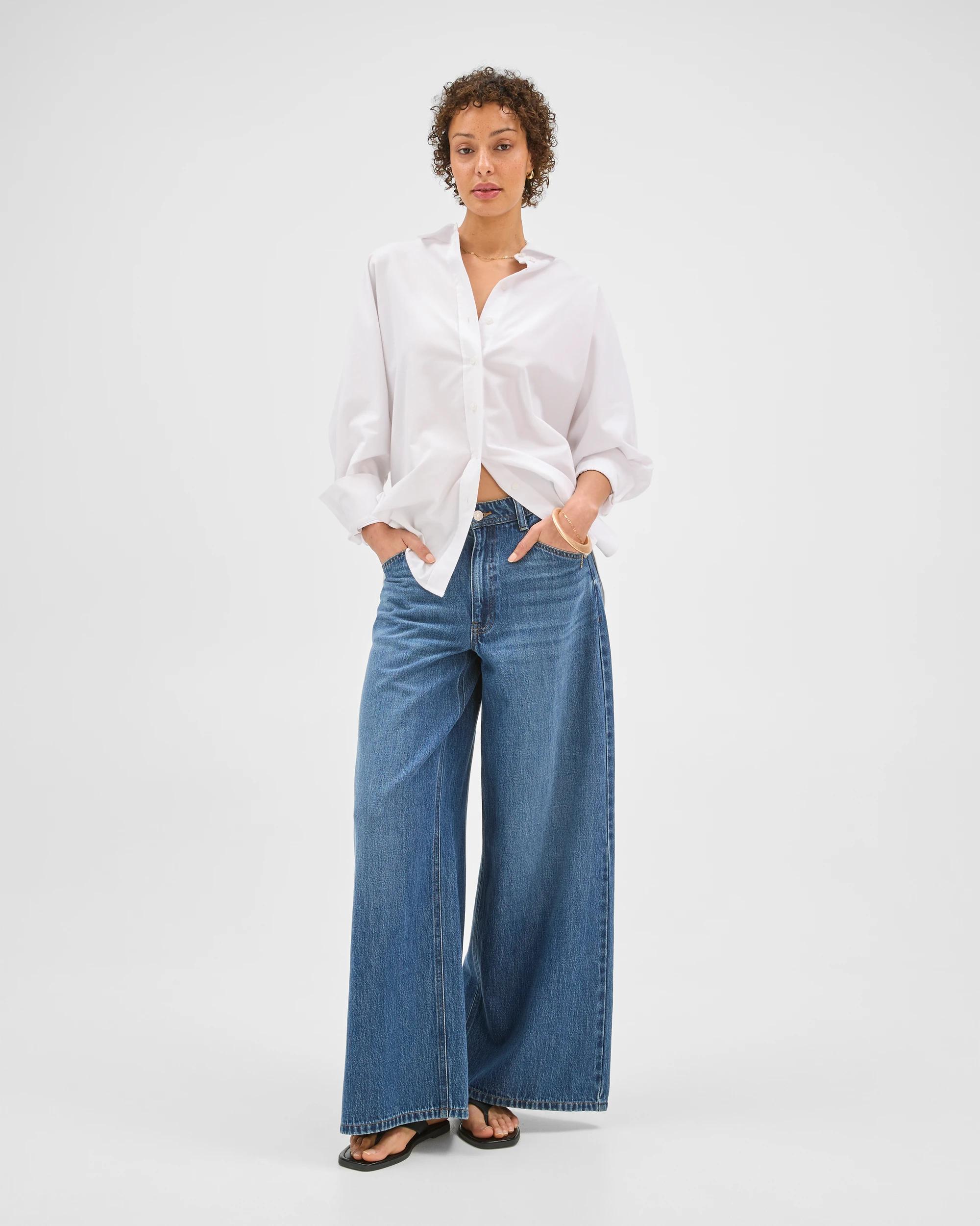 2 Target Denim AirLoom Slouch Wide Leg Denim Jeans DARK WORN, 2 of 6