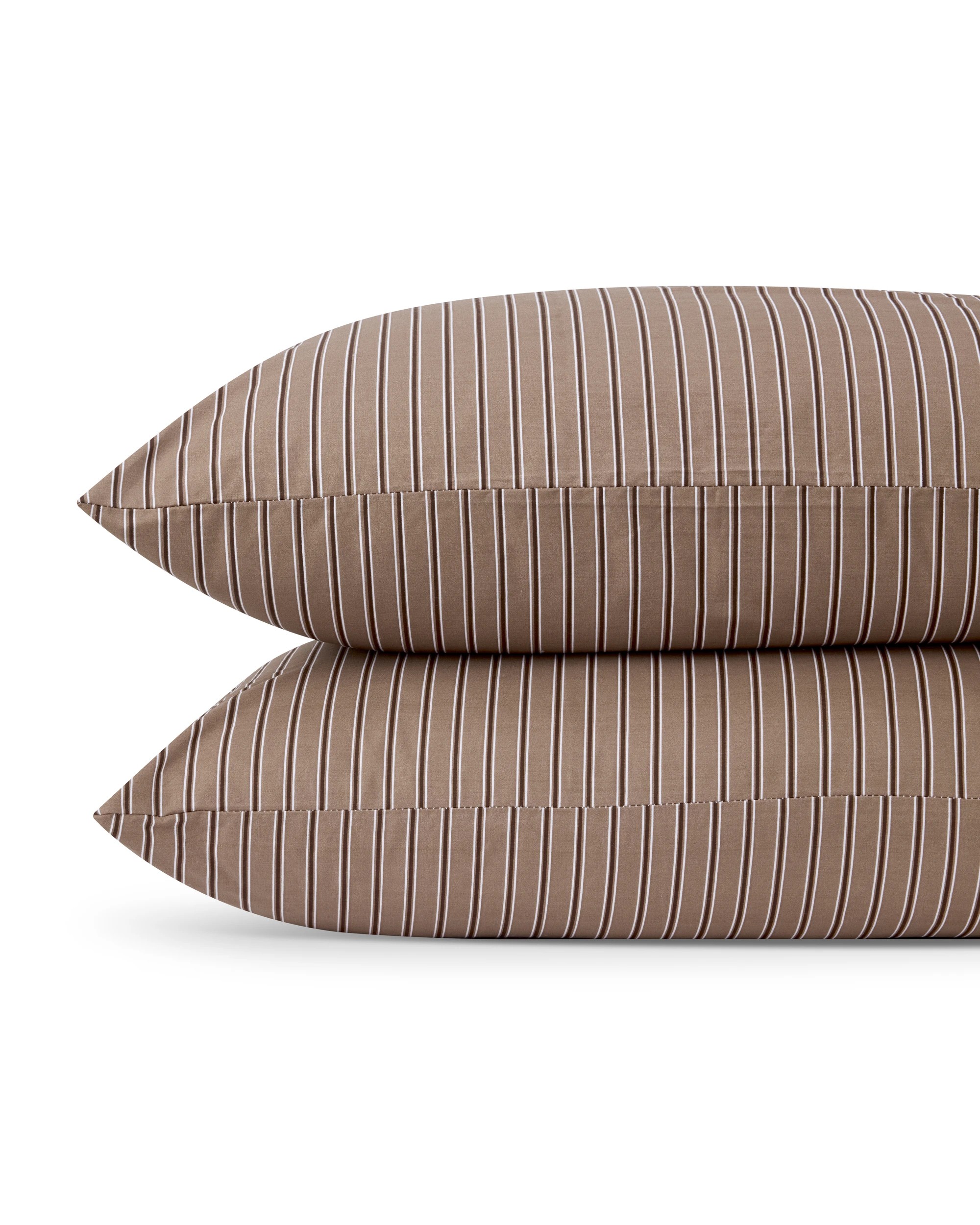 2 250 Thread Count Stripe Cotton Sheet Set - Double Bed, Mocha, 2 of 7