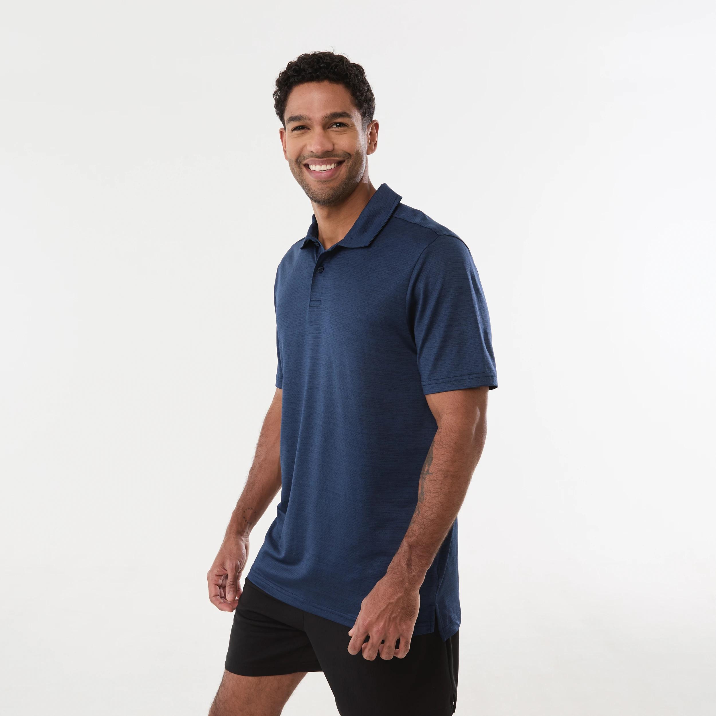 2 Active Mens Cationic Polo Shirt NAVY CORE, 2 of 5