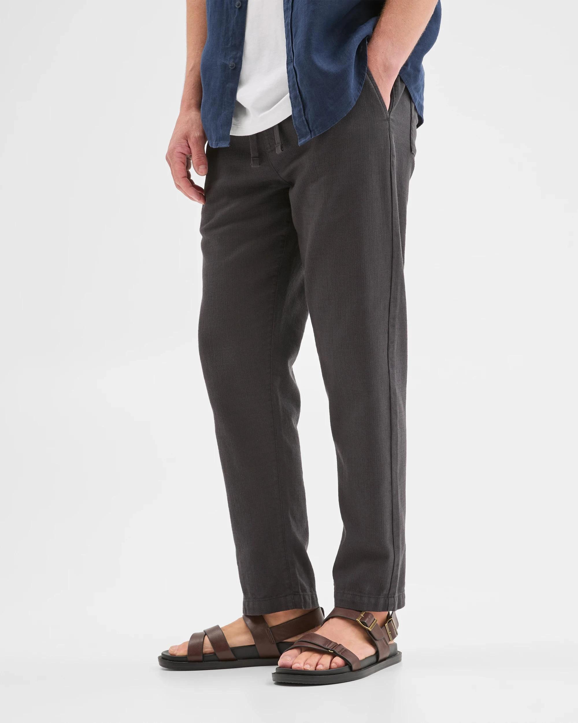 2 Target Australian Cotton Relaxed Textured Pants GUNMETAL, 2 of 6