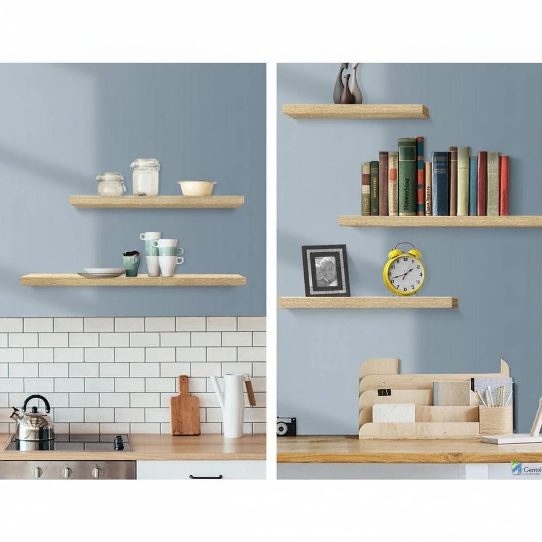 6 Artiss Floating Wall Shelf Set of 3 - Natural, 6 of 7