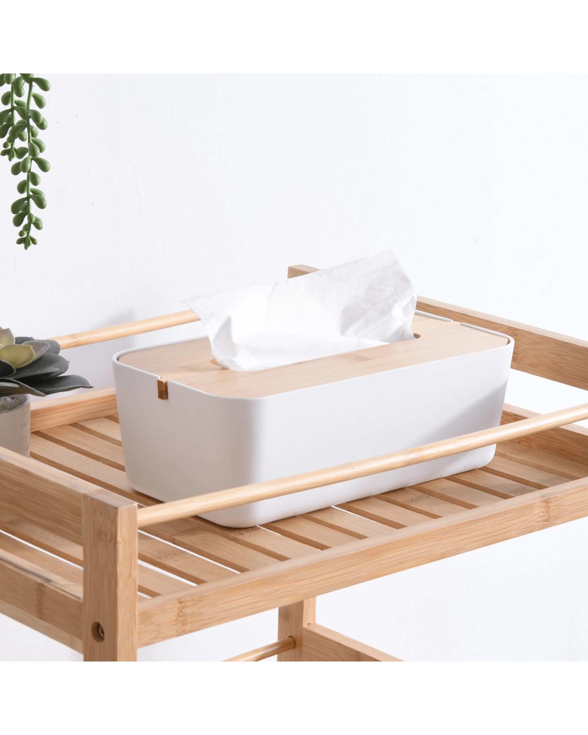 2 Takara Takae Natural Bamboo Tissue Box Large - White, 2 of 7
