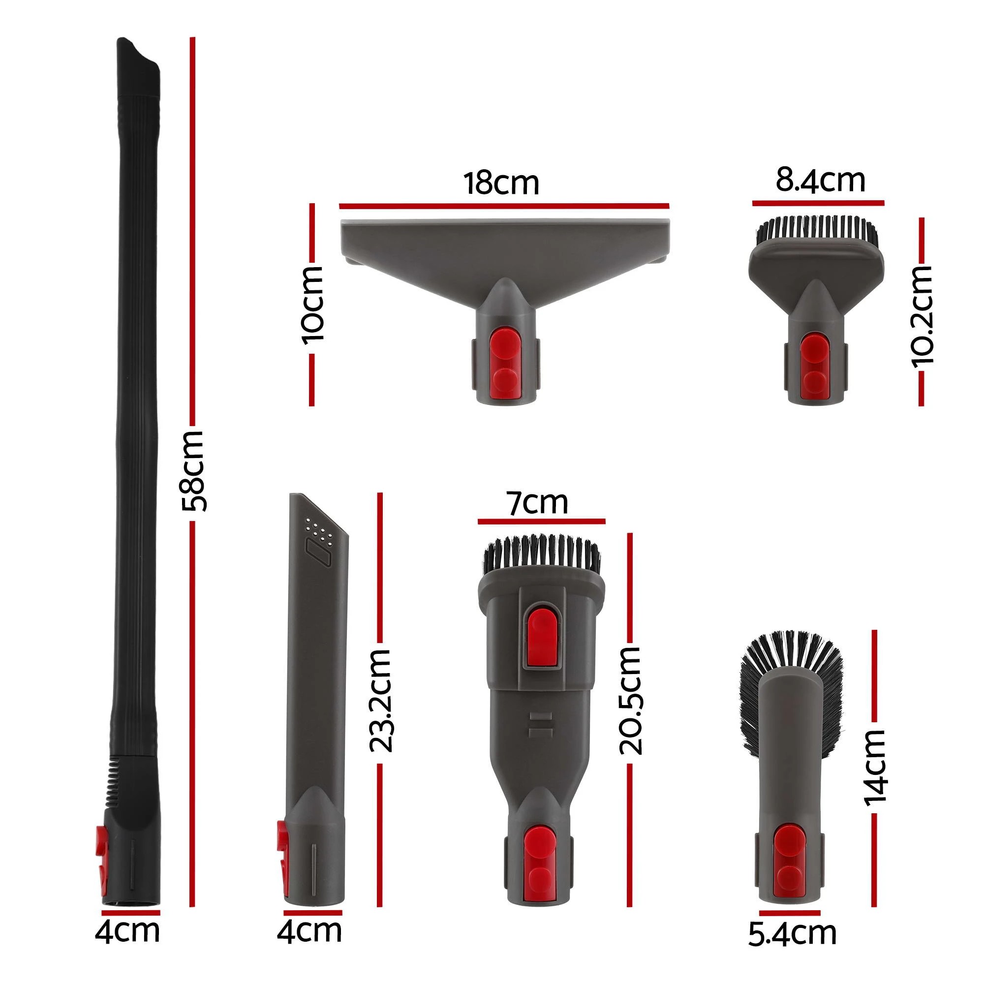 2 Devanti Vacuum Attachments 6 Pieces compatible with Dyson V5 V7 V8 V10 V11 - Grey, 2 of 9