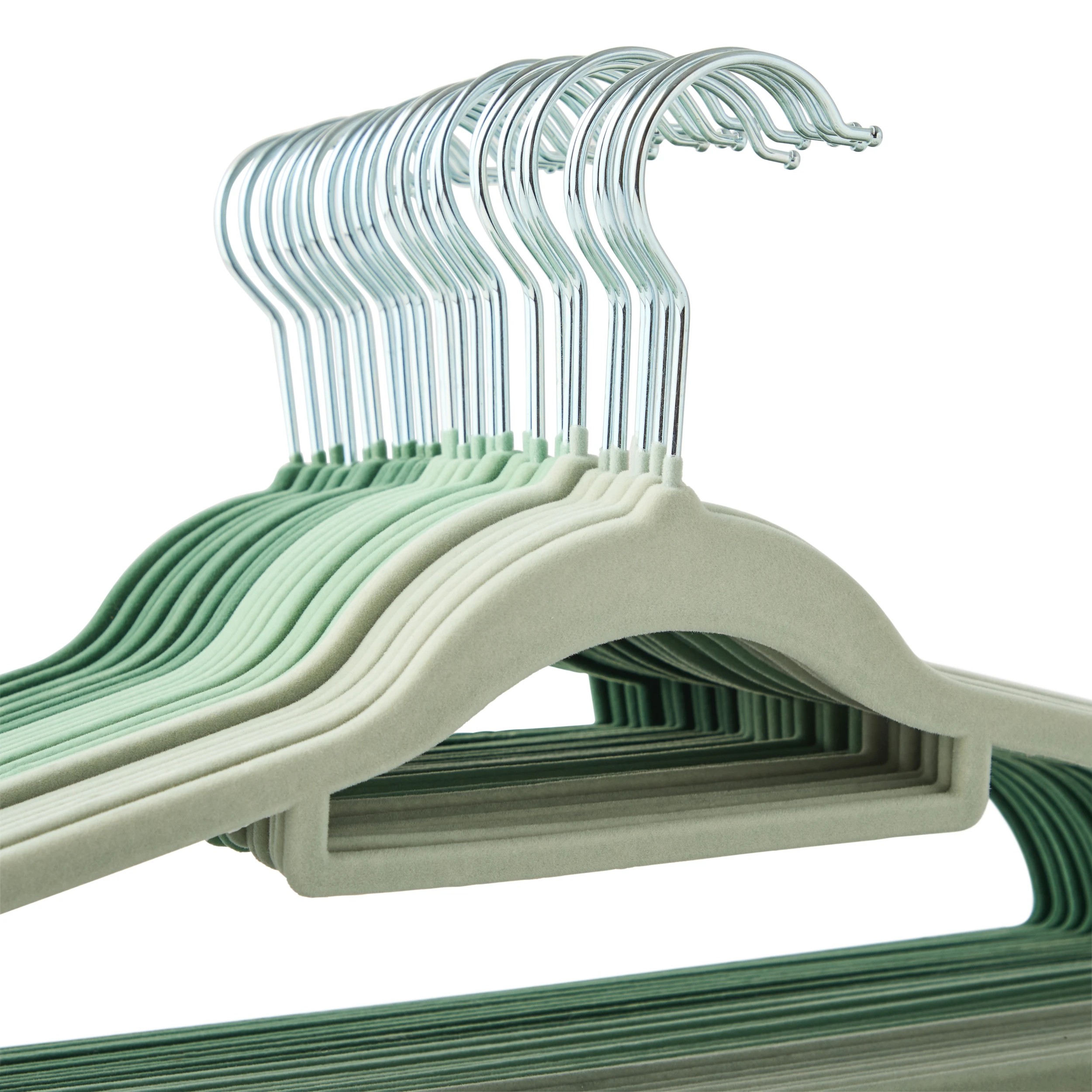 7 30 Pack Flocked Hangers - Green, 7 of 8