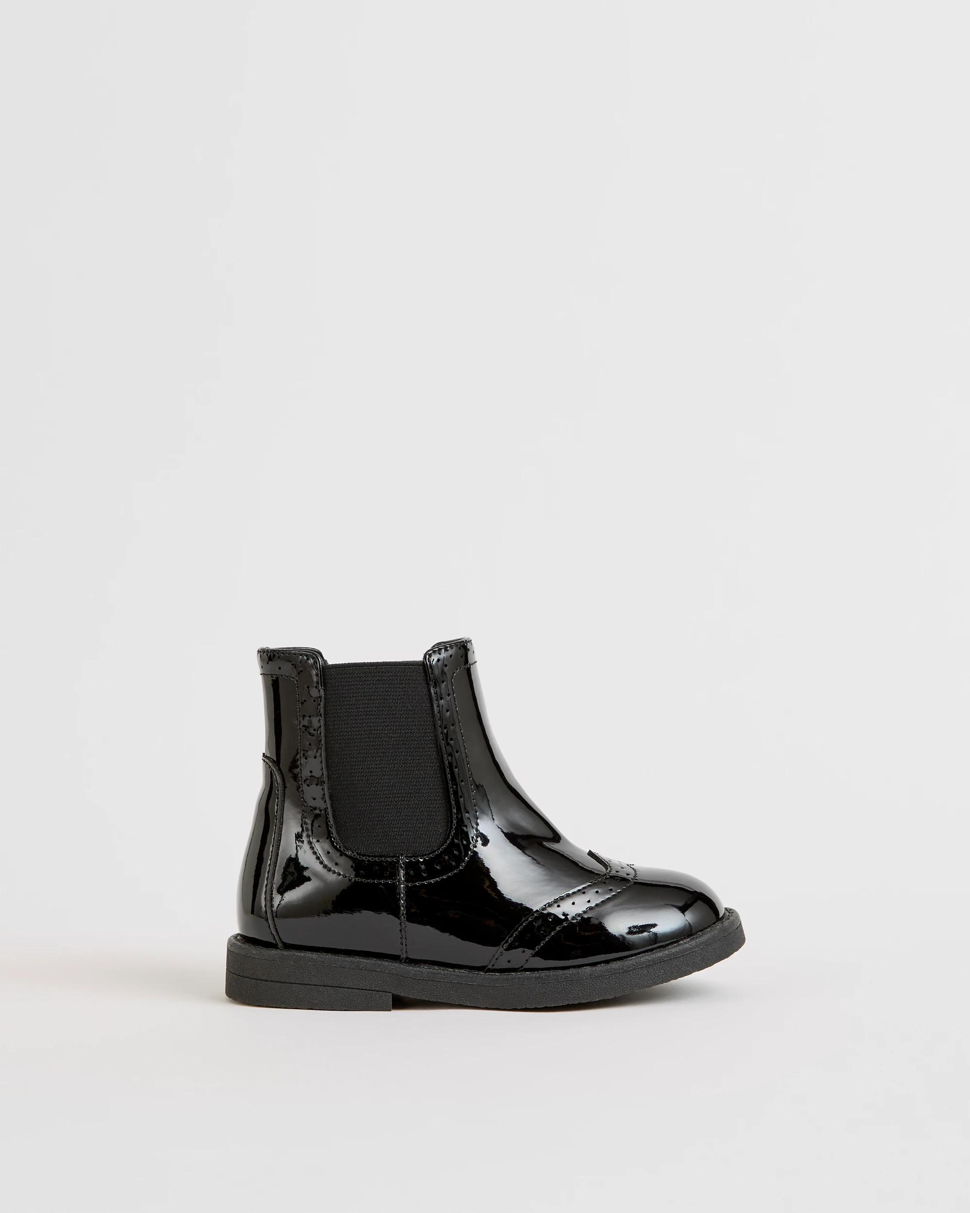 1 Target Kids Elastic Chelsea Boot BLACK PATENT, 1 of 3