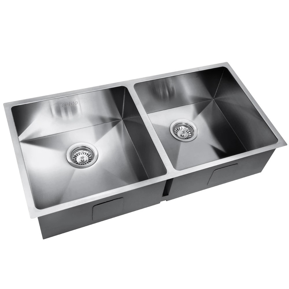 1 Cefito Kitchen Sink 86X44CM Stainless Steel Basin Double Bowl - Natural, 1 of 1