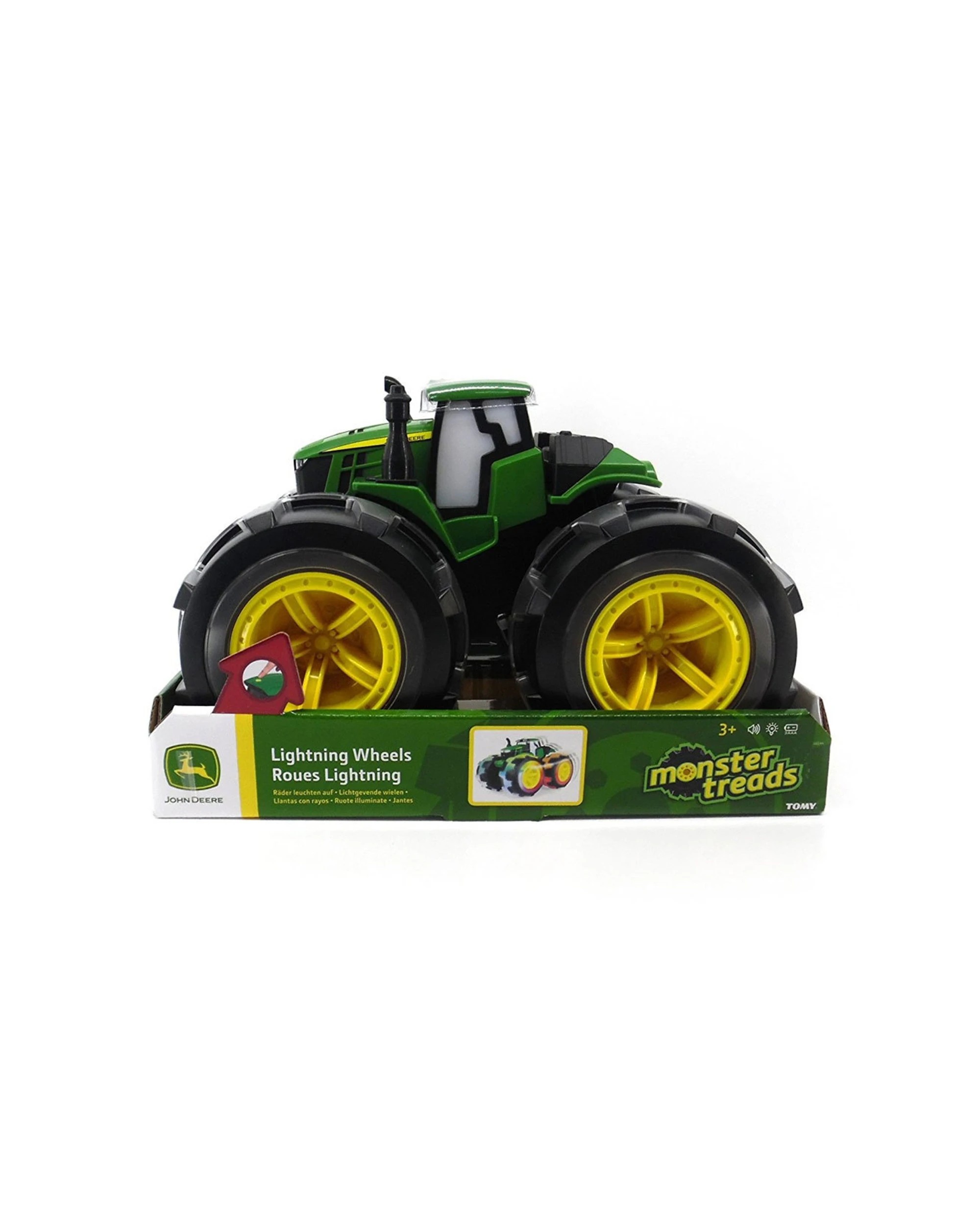 4 John Deere Monster Treads Lightning Wheels 4wd Tractor Toy With Lights And Sound 30cm Approx - Green, 4 of 4