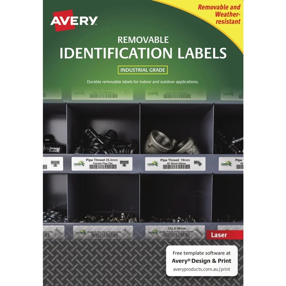 2 Avery 8UP Heavy Duty Removable Laser Labels White 20 Sheets, 2 of 5