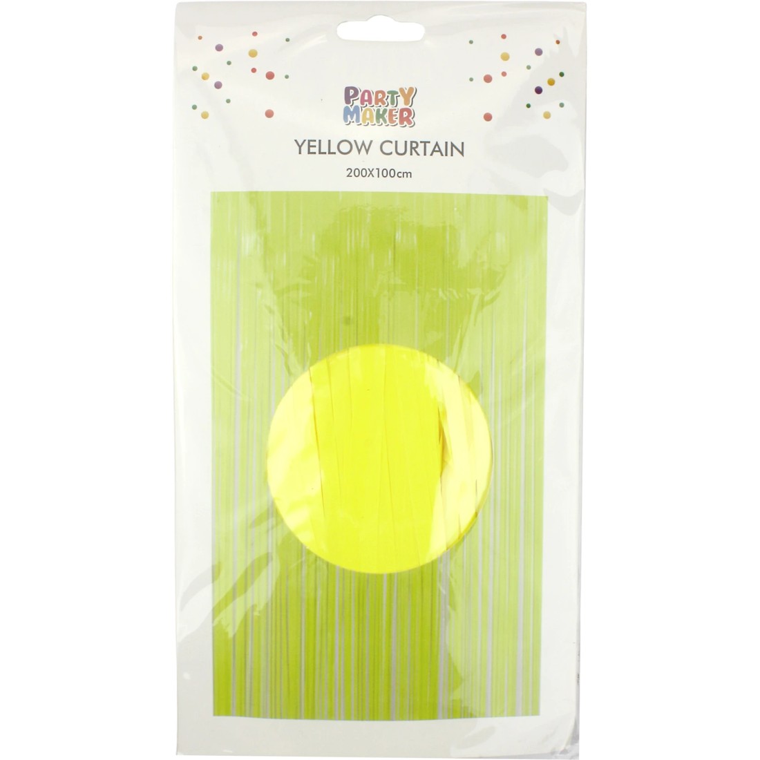 2 Party Maker Neon Yellow Plastic Backdrop Curtain 100cm x 200cm, 2 of 2