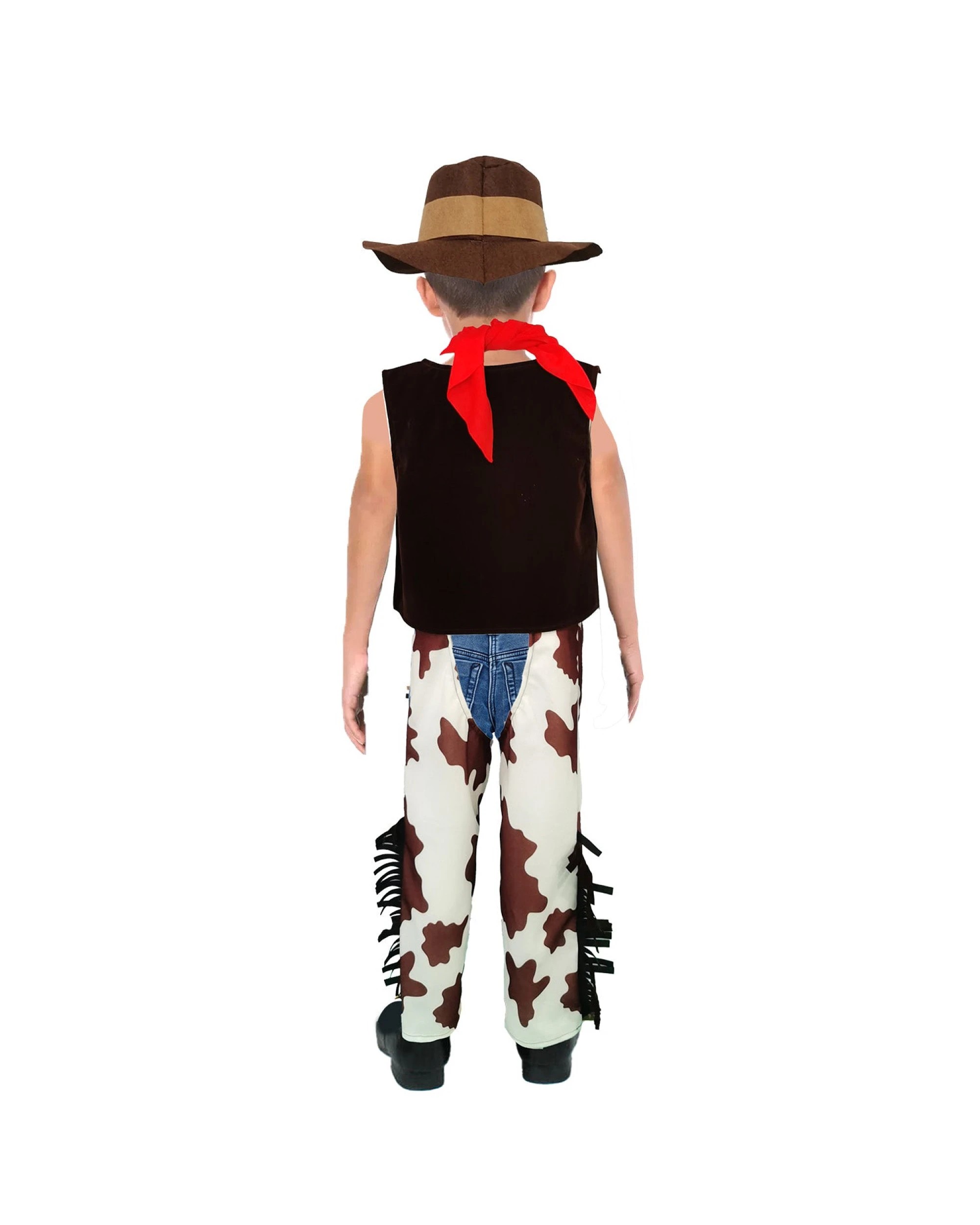 3 BR Costumes Kids Wild West Cowboy Costume Hat Vest Chaps Neckerchief Belt Dress-Up - 110-130cm (6-9yrs), 3 of 3