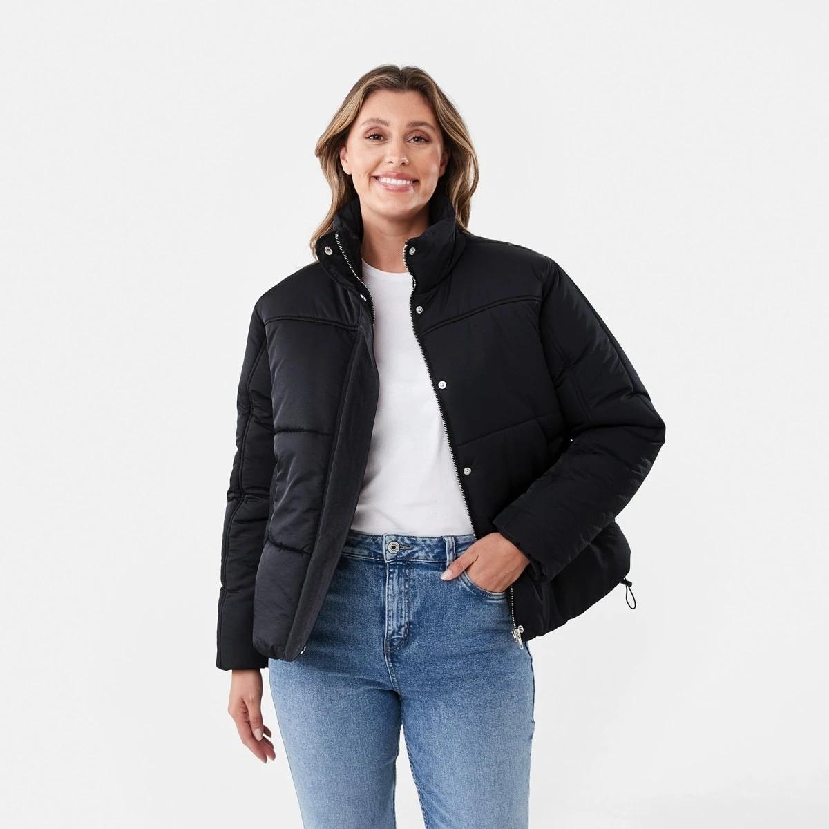 1 Padded Puffer Jacket Black, 1 of 8