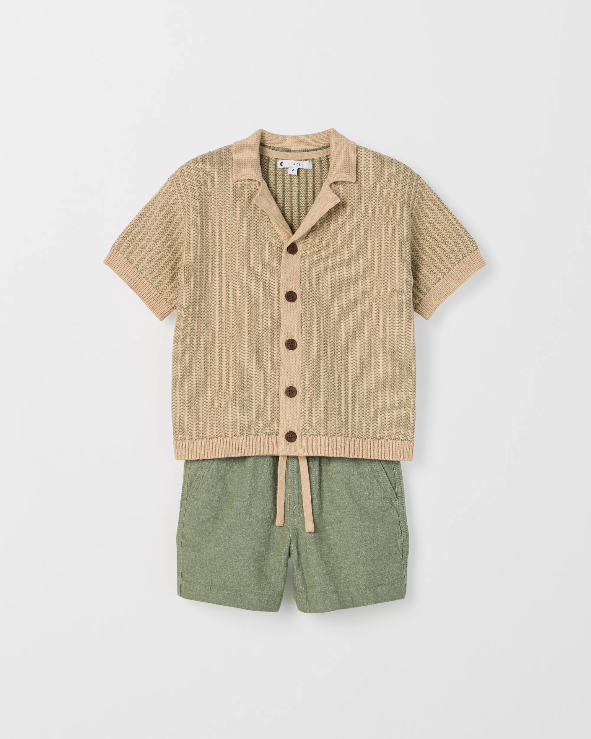 4 Target Kids Shirt & Shorts Knit Set SEA SPRAY, 4 of 7