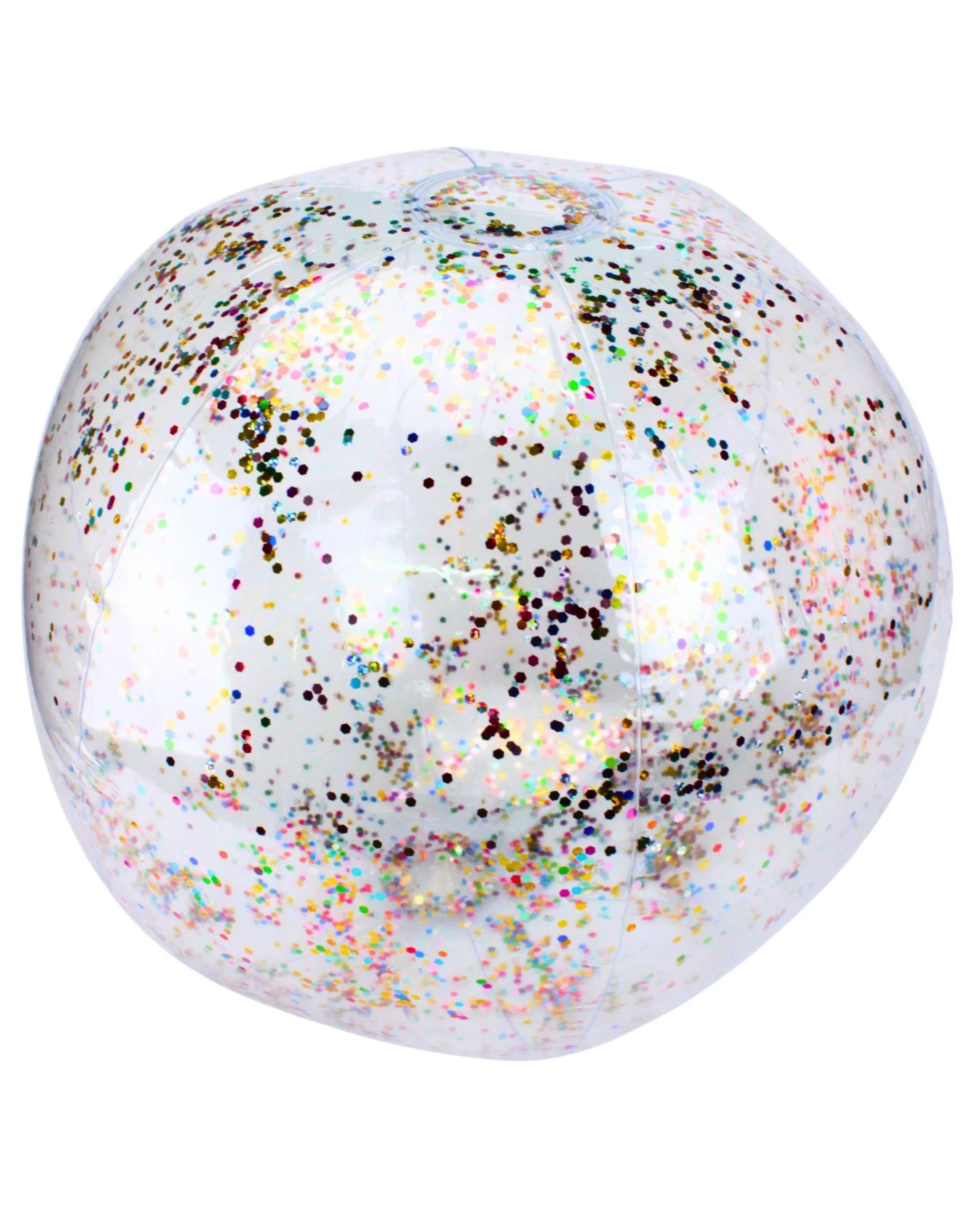 1 Party Maker Inflatable Rainbow Confetti Beach Ball 50cm - Multi, 1 of 3