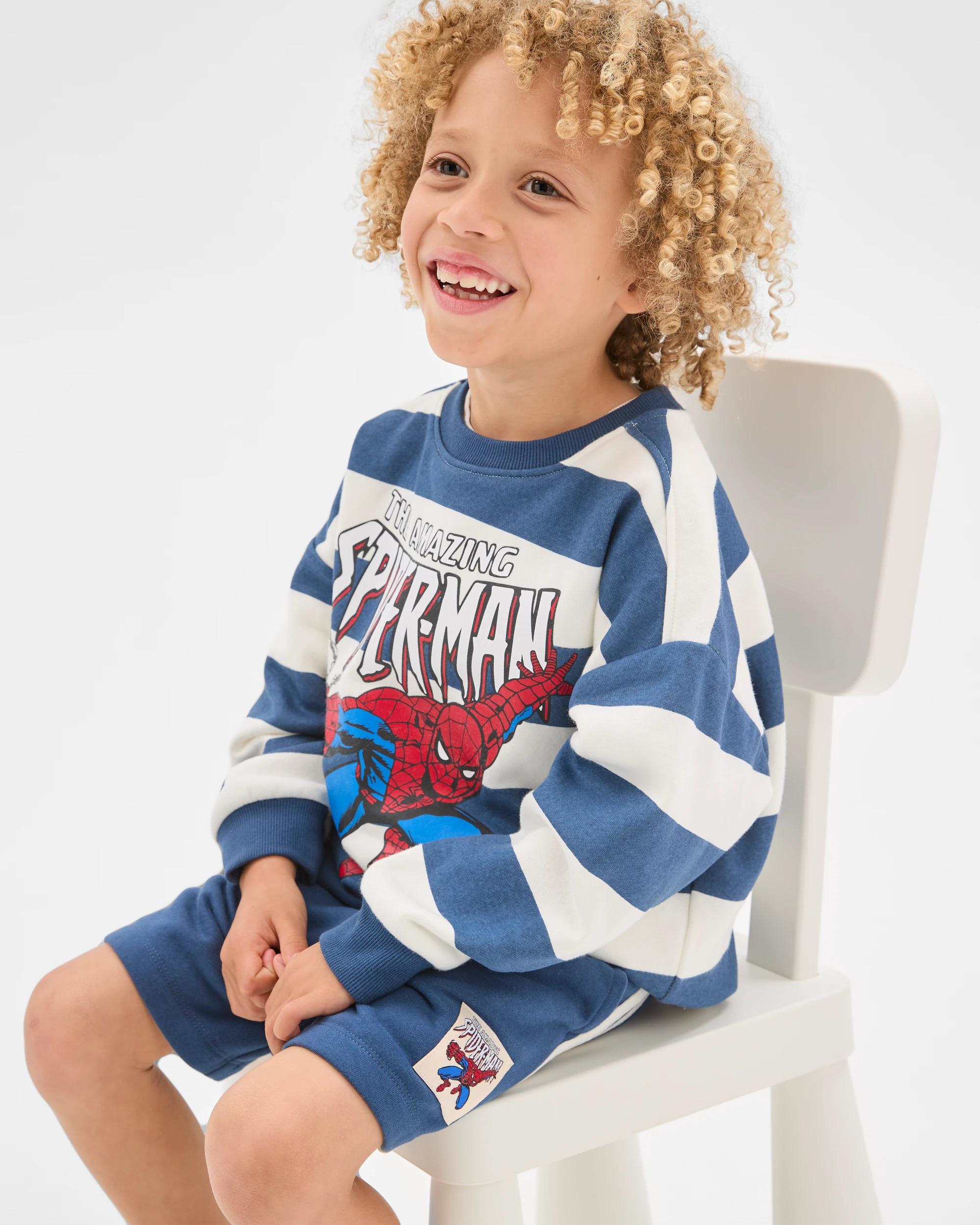 2 Disney Marvel Spider-Man Australian Cotton Blend Jumper and Shorts Set SPIDER-MAN, 2 of 6