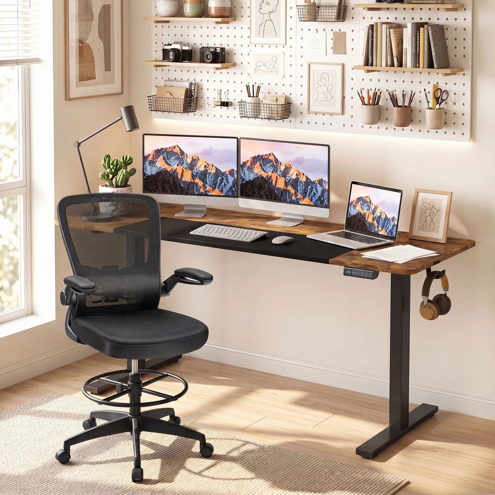 4 Costway 160 x 60cm Electric Standing Desk Adjustable Sit Stand Computer Desk - Multi, 4 of 6
