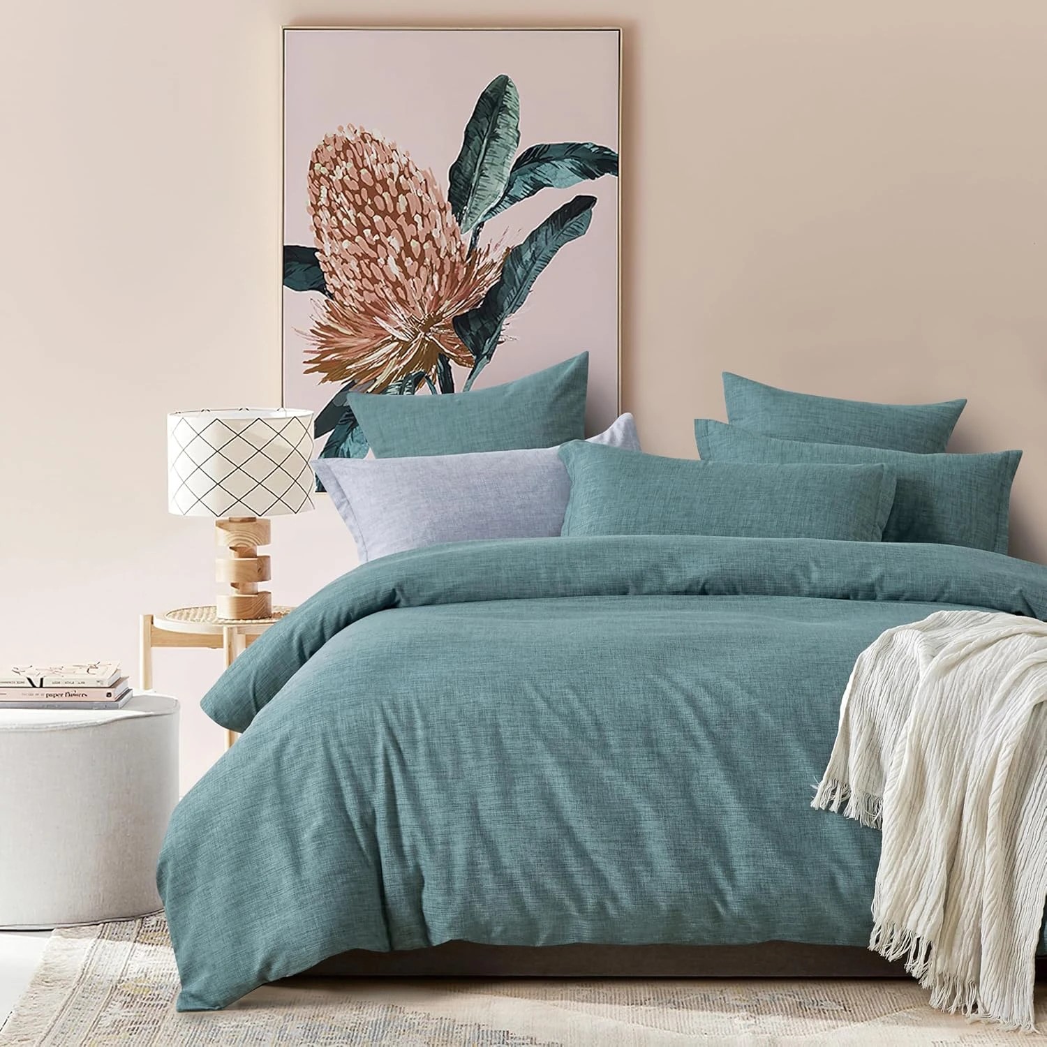 1 CleverPolly Linen-Look Microfibre Quilt Cover Set - Single Bed, 1 of 4