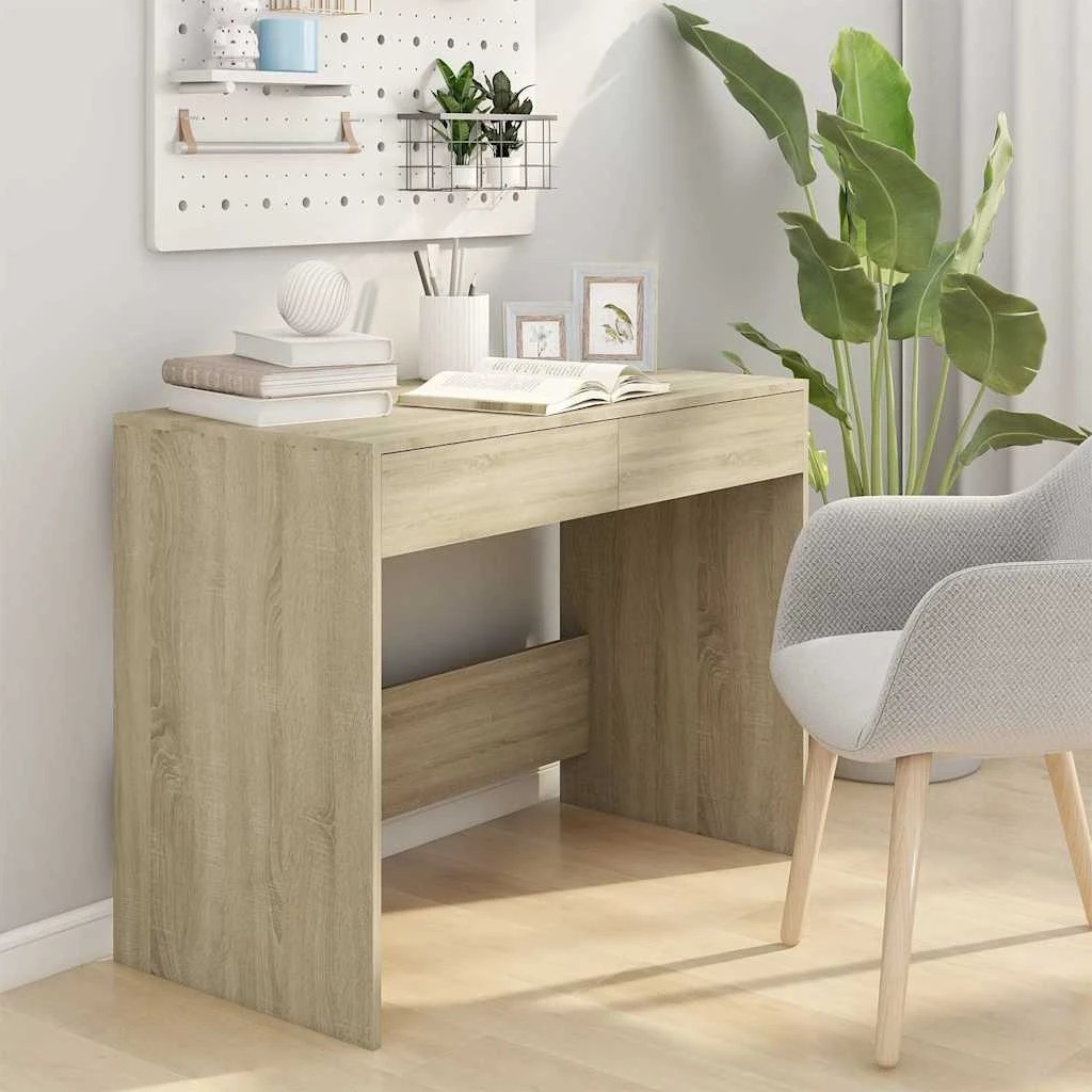 3 vidaXL Desk Ample Storage - Beige, 3 of 9