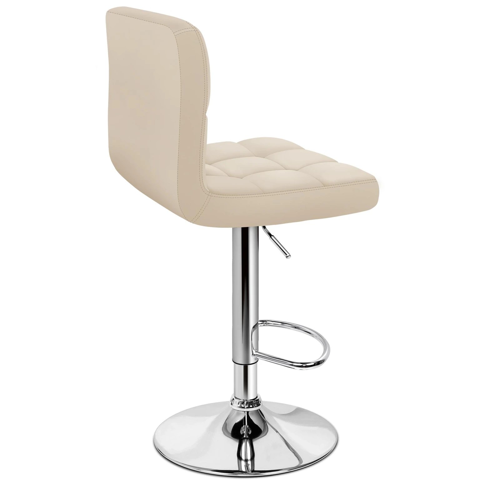 4 Alfordson 2x Bar Stools Ralph Kitchen Swivel Chair Leather Gas Lift - Beige, 4 of 8