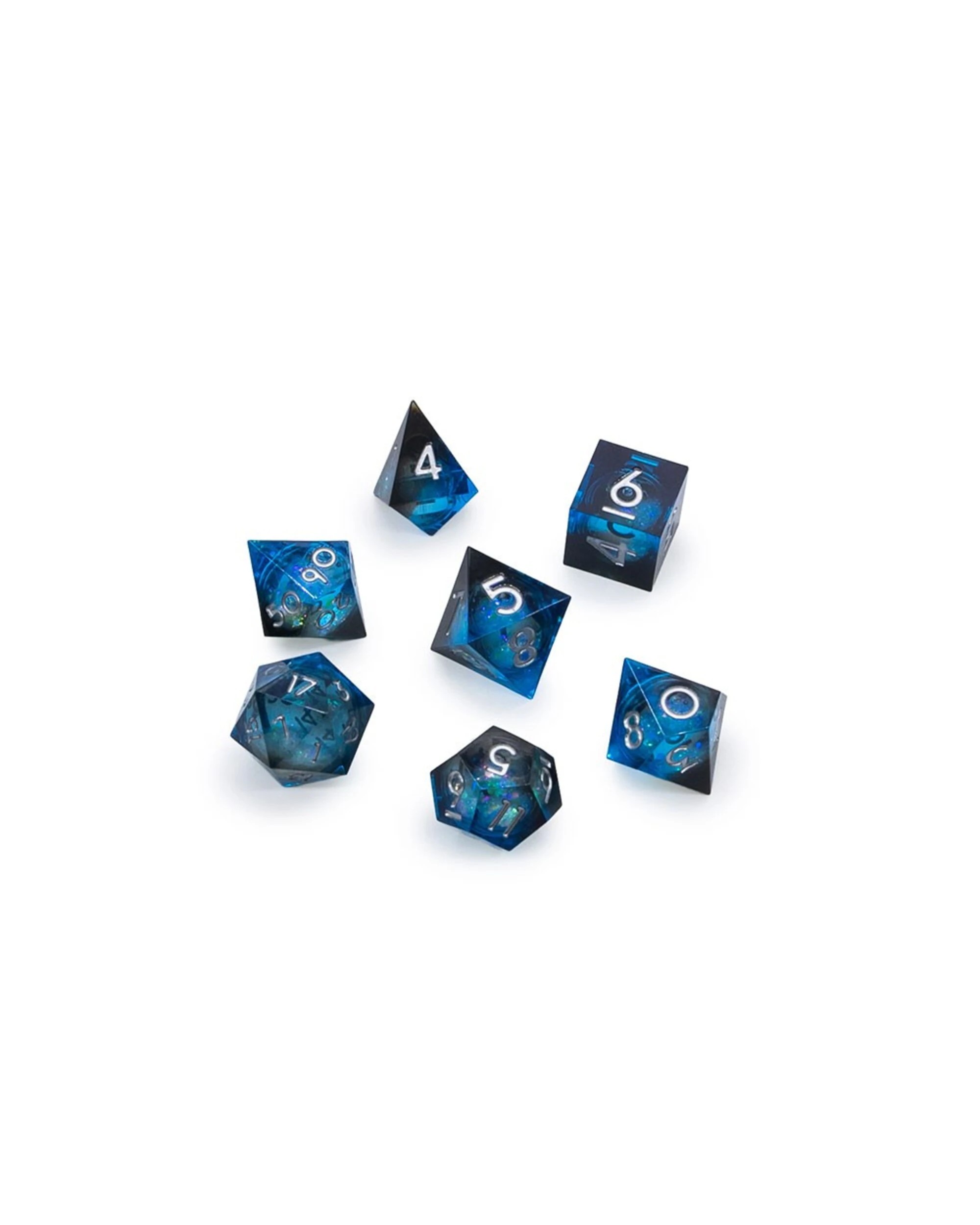 1 Tabletop - RPG 7-Set Dice - Glitter Blue, 1 of 3