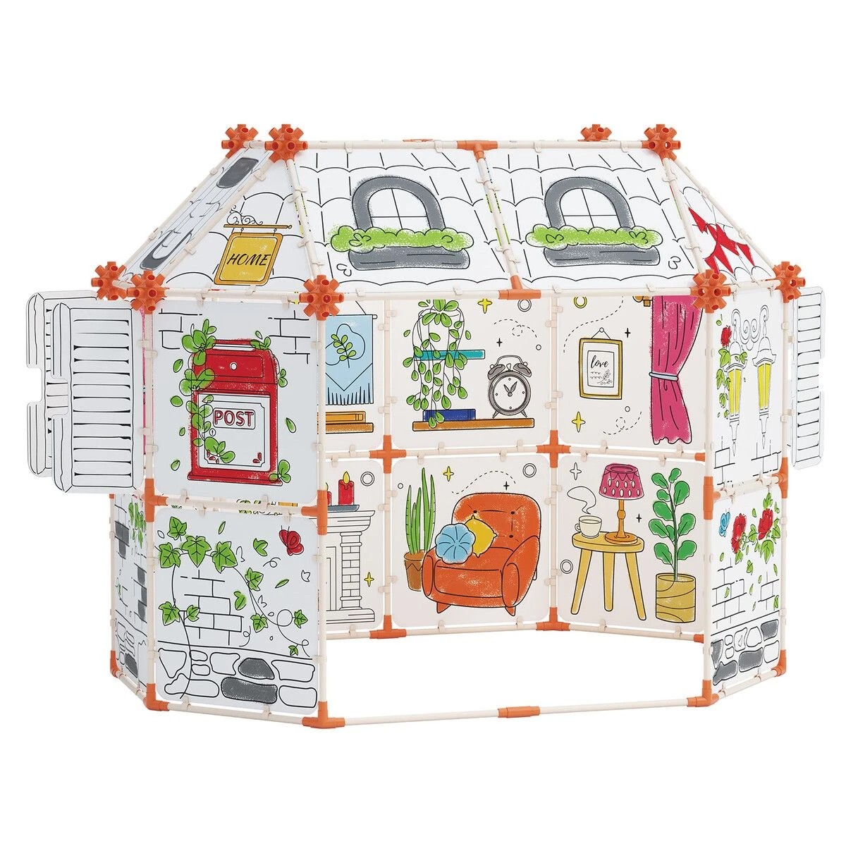 1 AUSWAY DIY Cardboard Play House Kids STEM Toys Educational Building Kit Interactive, 1 of 3