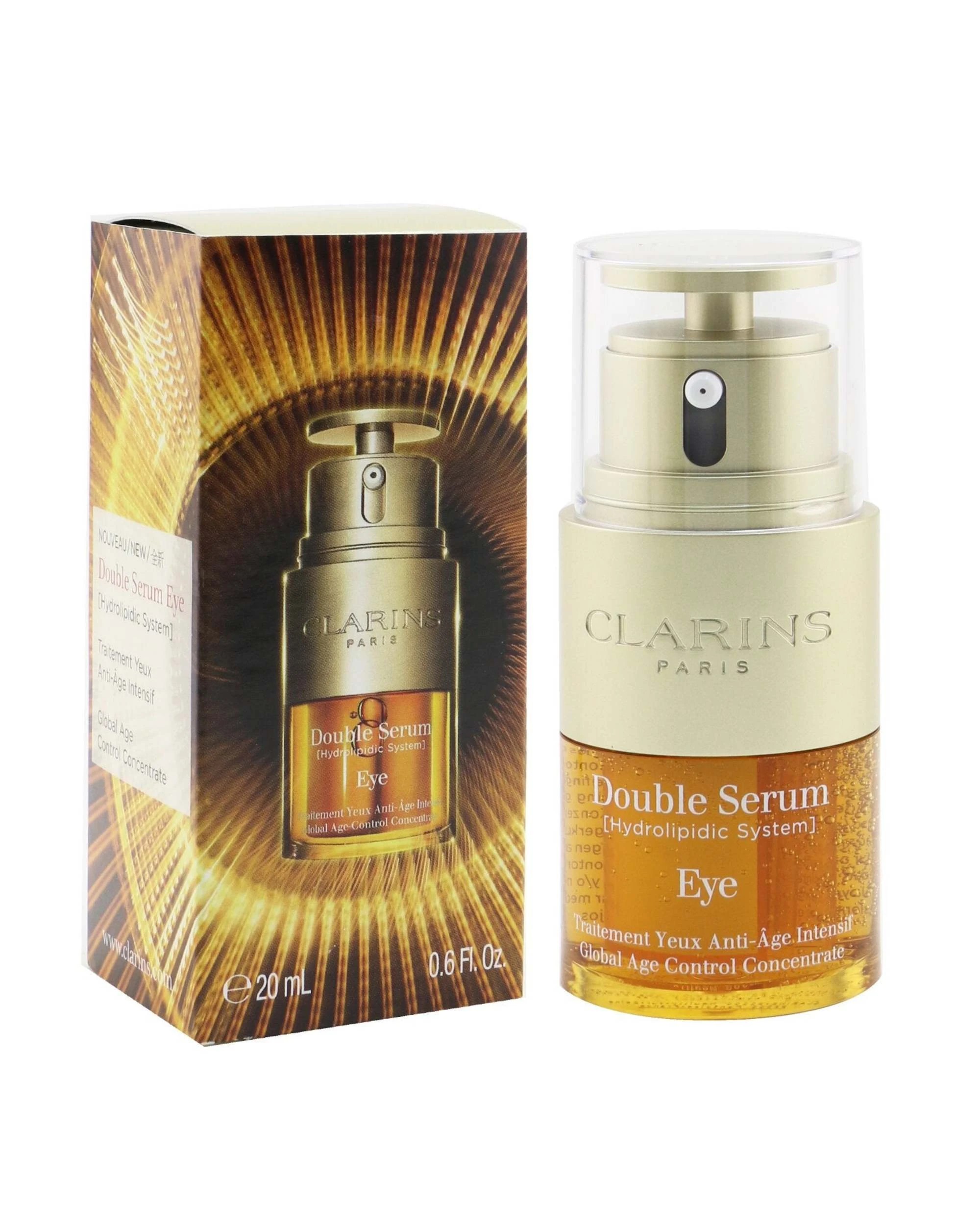 2 Clarins Double Serum Eye (Hydrolipidic System) Global Age Control Concentrate  20ml/0.6oz, 2 of 3