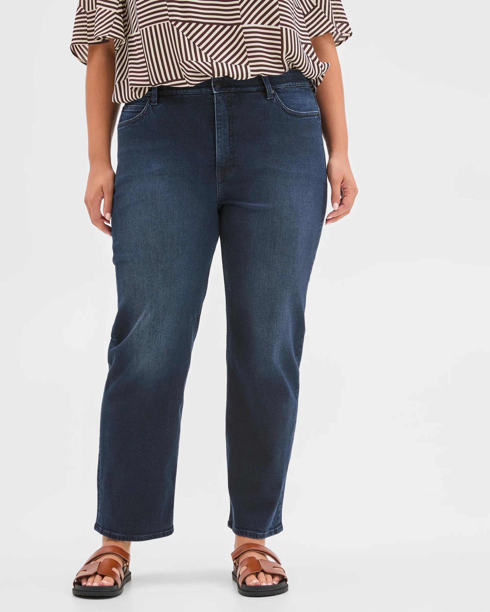 2 Target Curve Plus Size Alexa Denim Full Length Straight Leg Jeans MIDNIGHT, 2 of 6