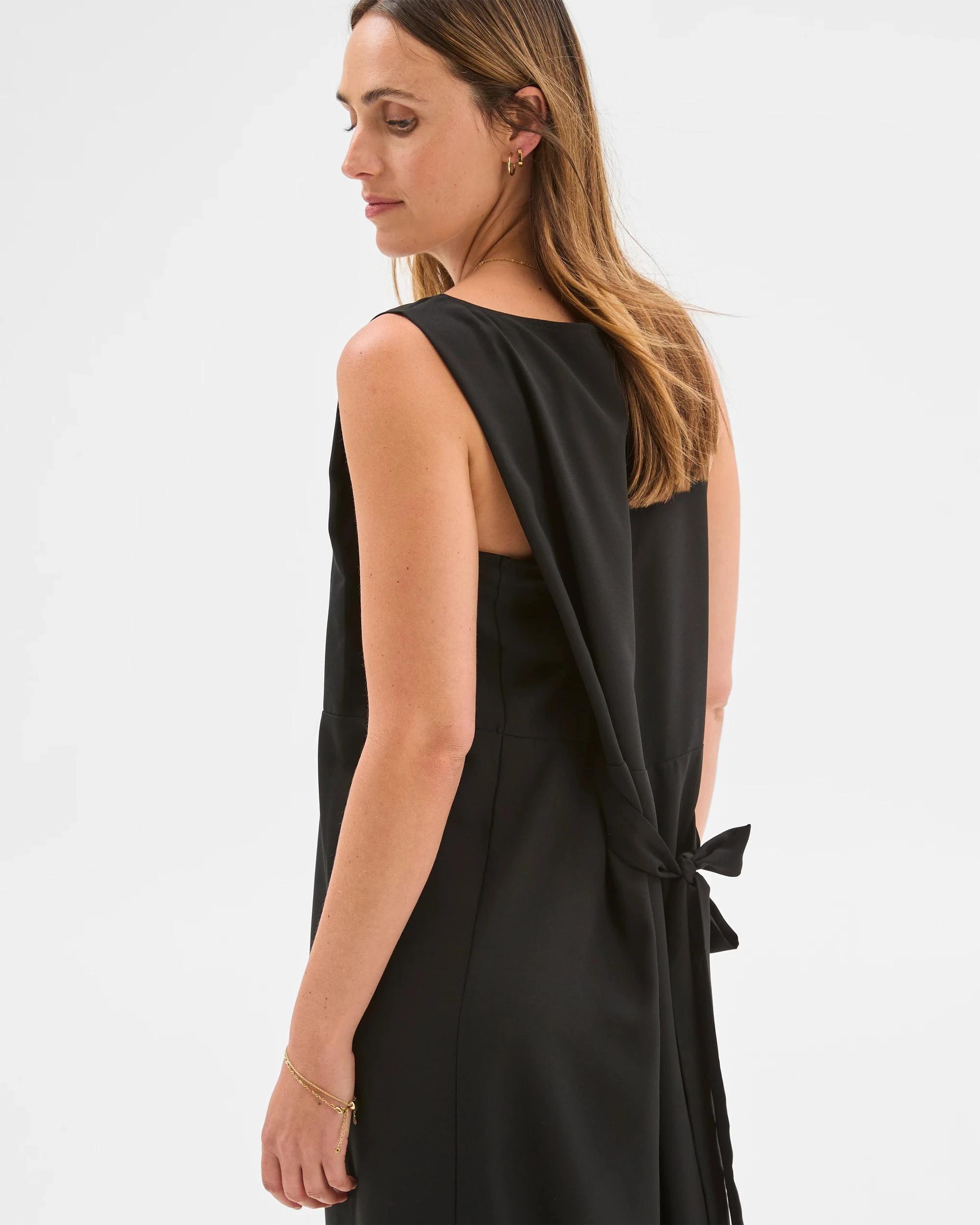 5 Sleeveless Column Dress - Preview BLACK, 5 of 6