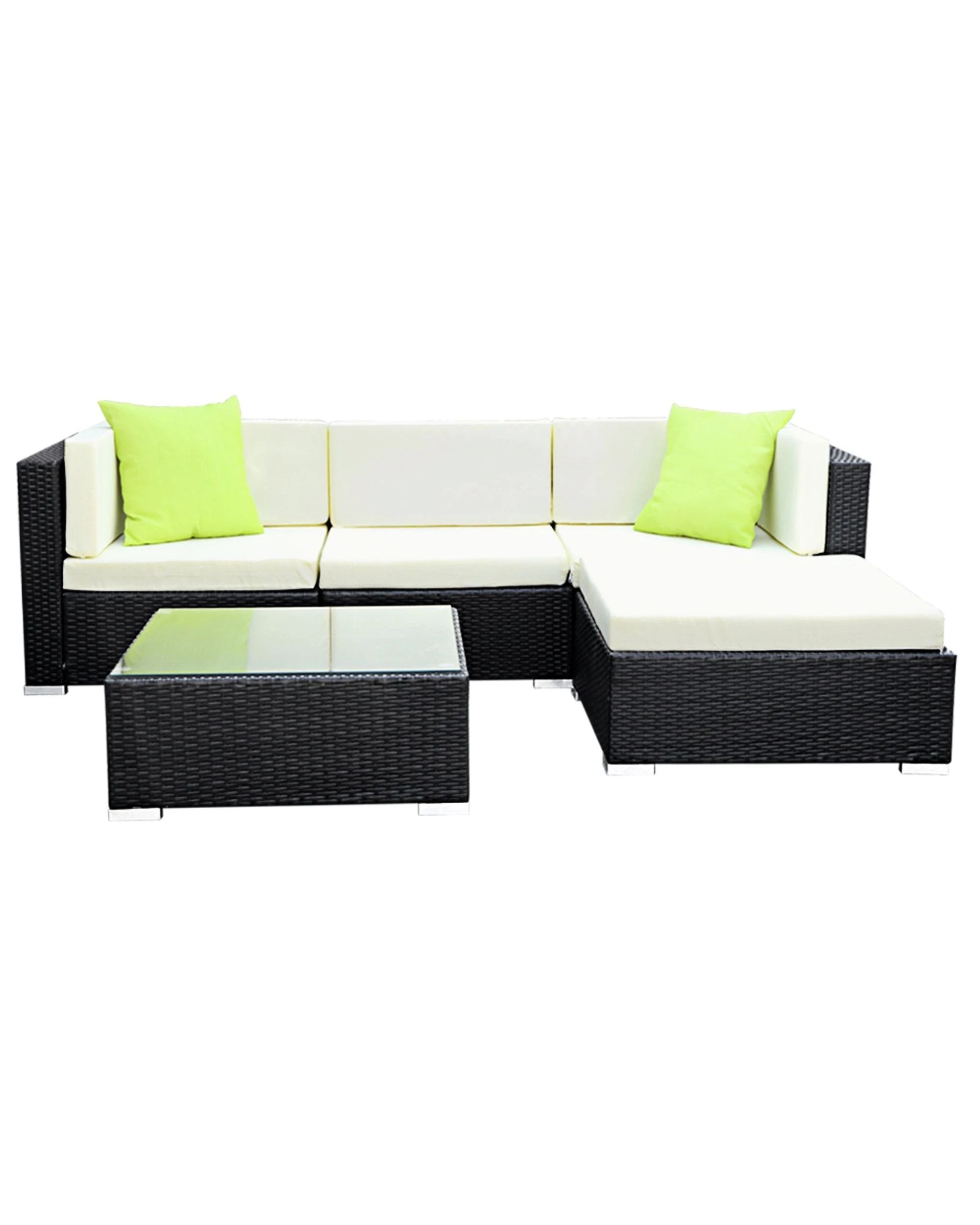 3 Gardeon 5-Piece Outdoor Sofa Set Wicker Couch Lounge Setting Cover - Black, 3 of 4