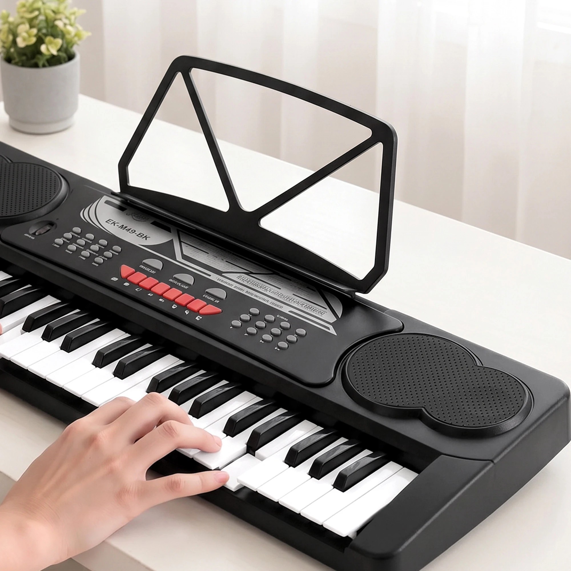 6 Alpha 49 Key Electronic Keyboard Portable Digital Piano Musical Instrument - Black, 6 of 7