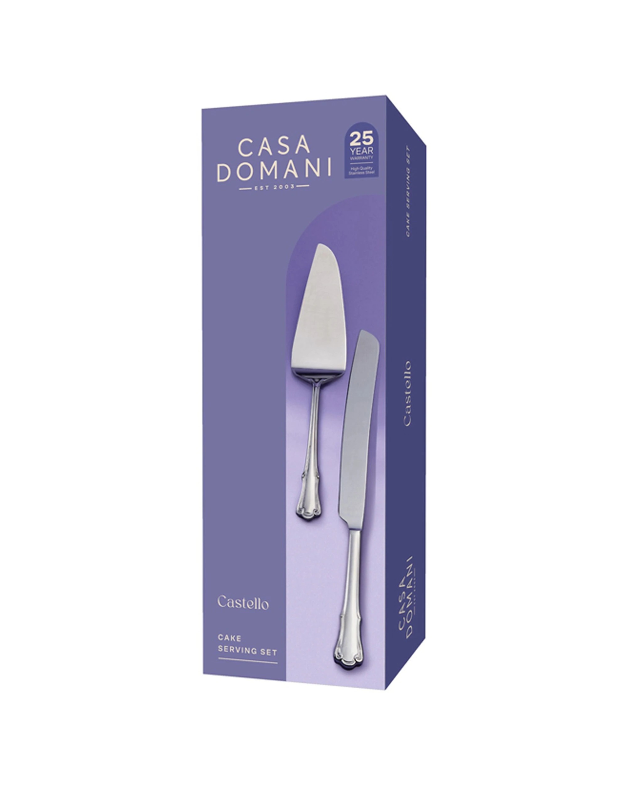 3 Casa Domani 2pc Castello Cake Serving Set Stainless Steel With Gift Box
 - Silver, 3 of 3