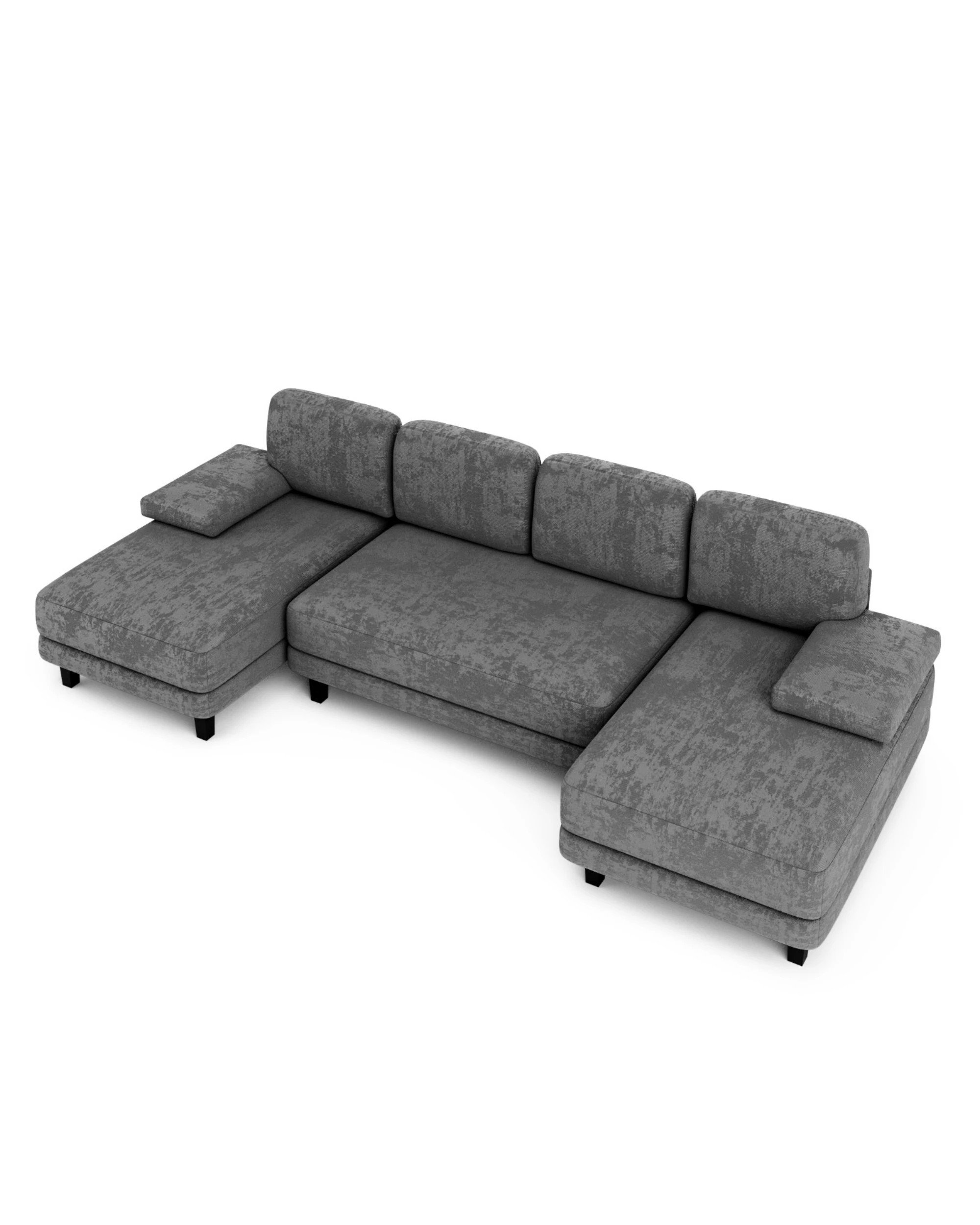 7 Advwin 280cm 4 Seater Sectiona Sofa Chenille Fabric U Shape Couch Modern Sofa Couch with Double Chaise, 7 of 8