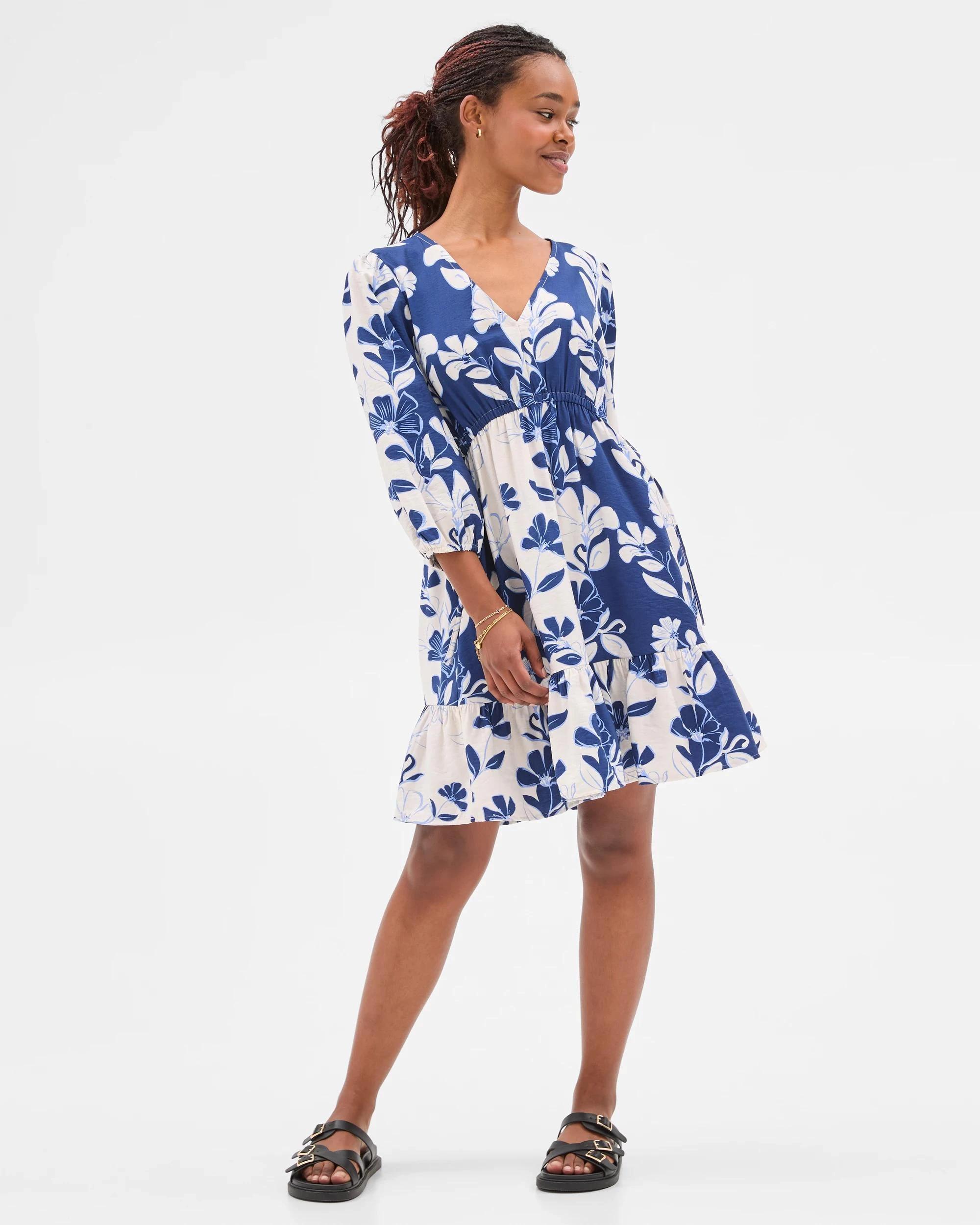 3 Target Petites Petites Long Sleeve Mini Dress FLORAL PRINT, 3 of 6