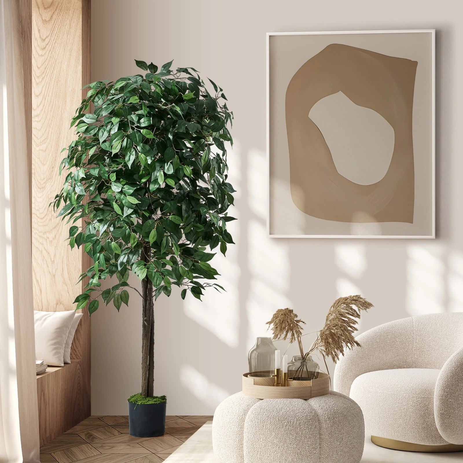 4 Livsip 150cm Artificial Ficus Tree - Green, 4 of 10
