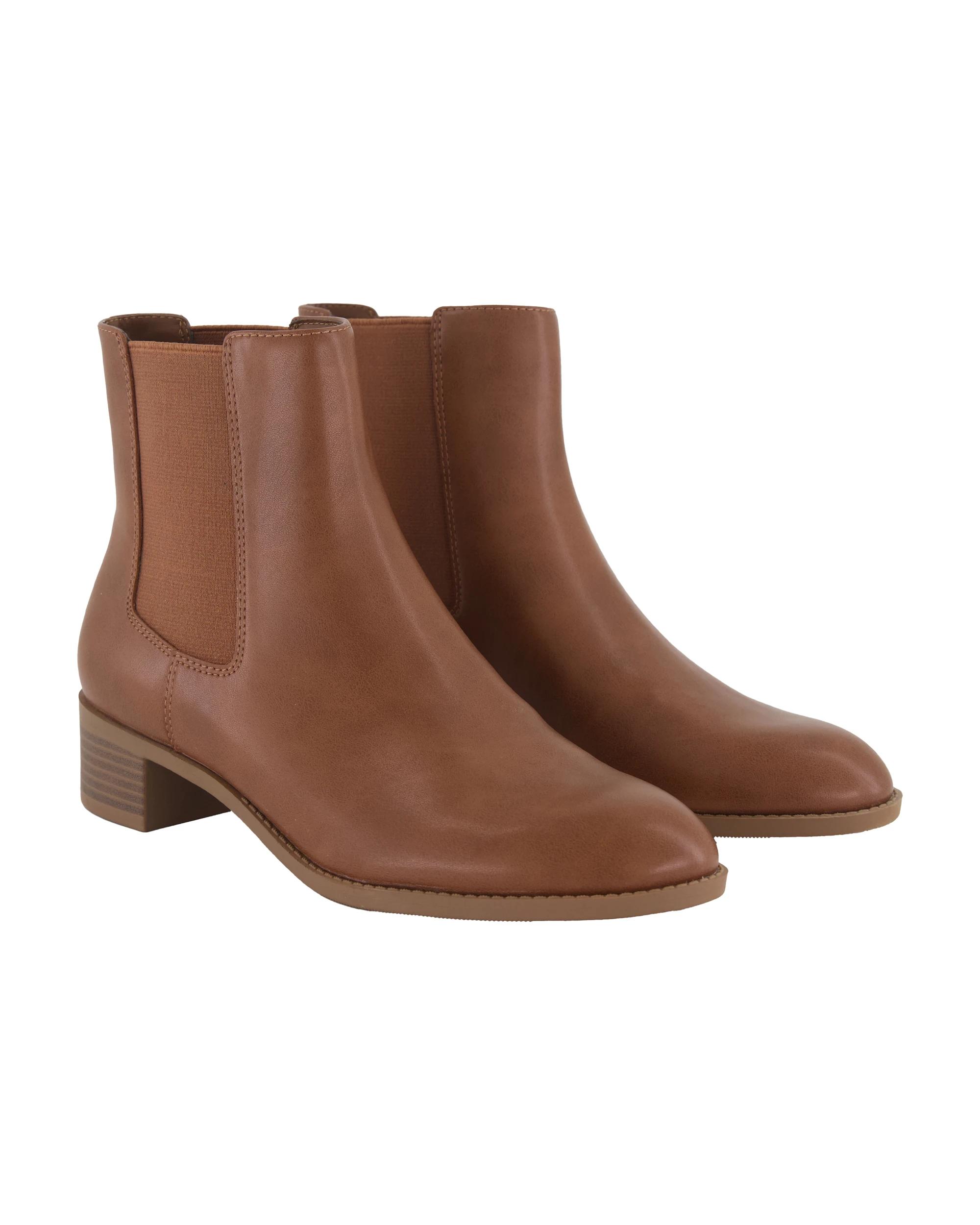 2 Short Block Gusset Boots Tan, 2 of 5