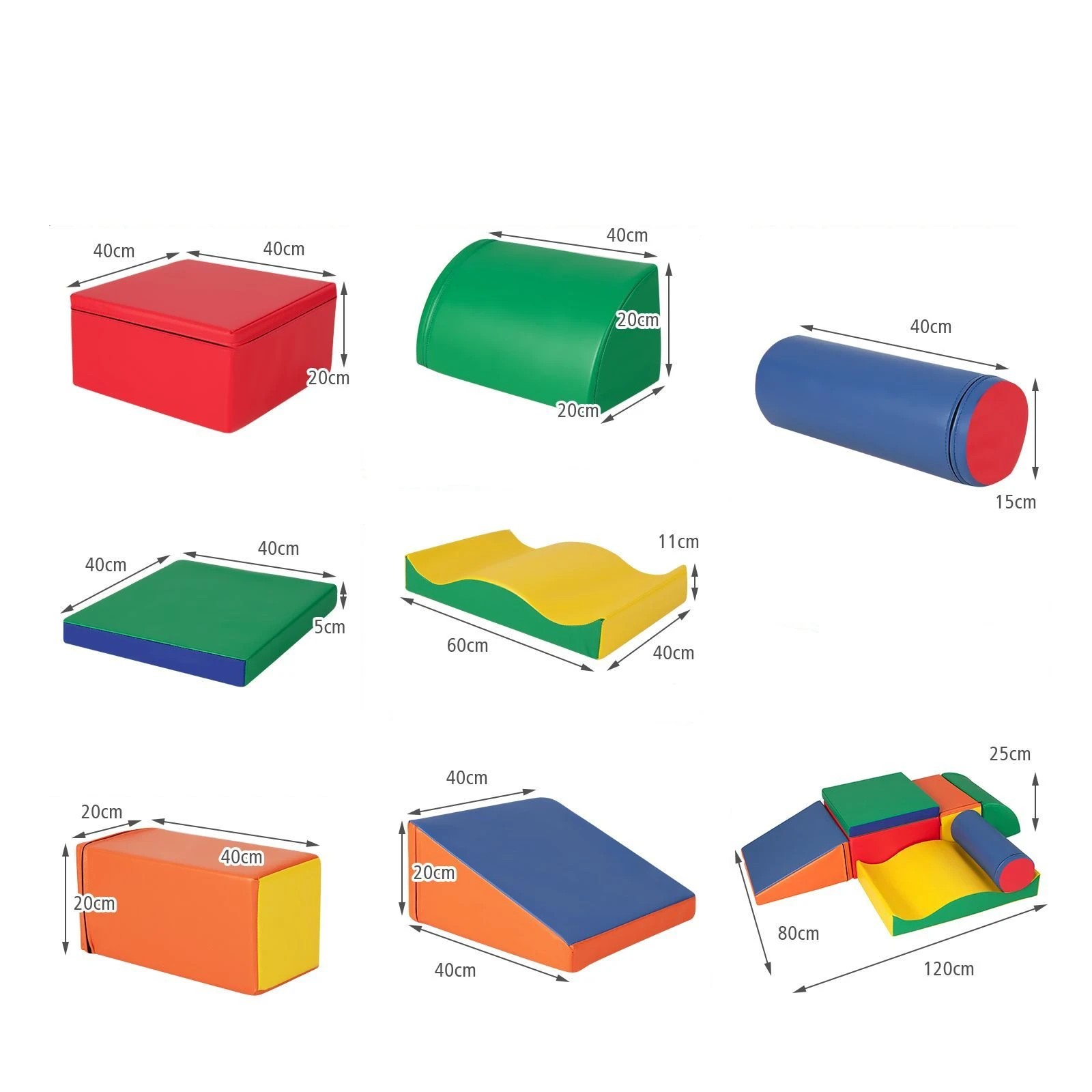 3 Costway Large Soft Foam Blocks Climb Crawl Playset, 3 of 3