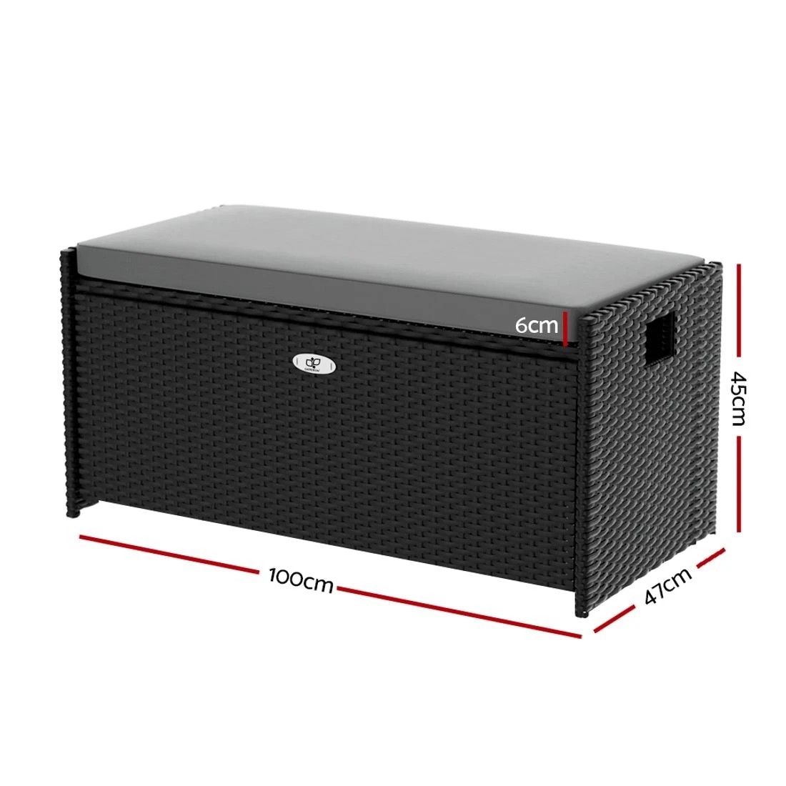 2 Gardeon Outdoor Storage Bench - Black, 2 of 7