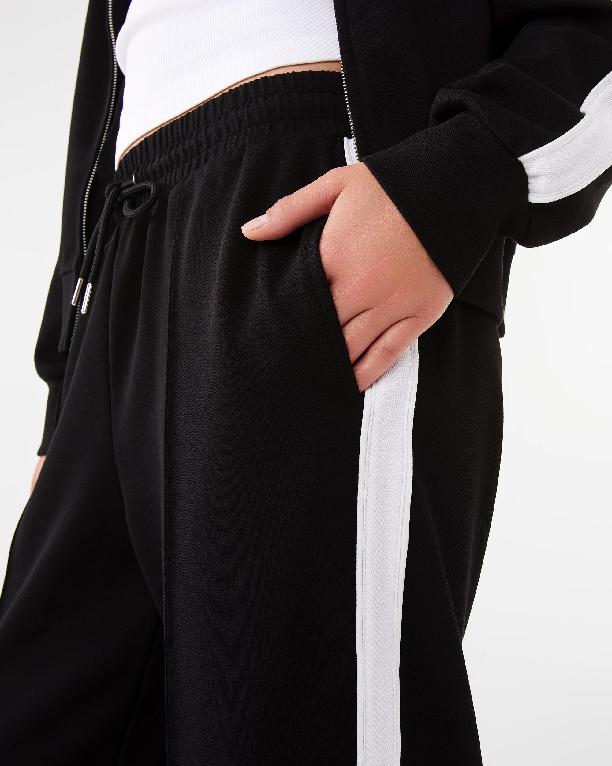 6 Active Womens Retro Wide Leg Trackpants Black, 6 of 10