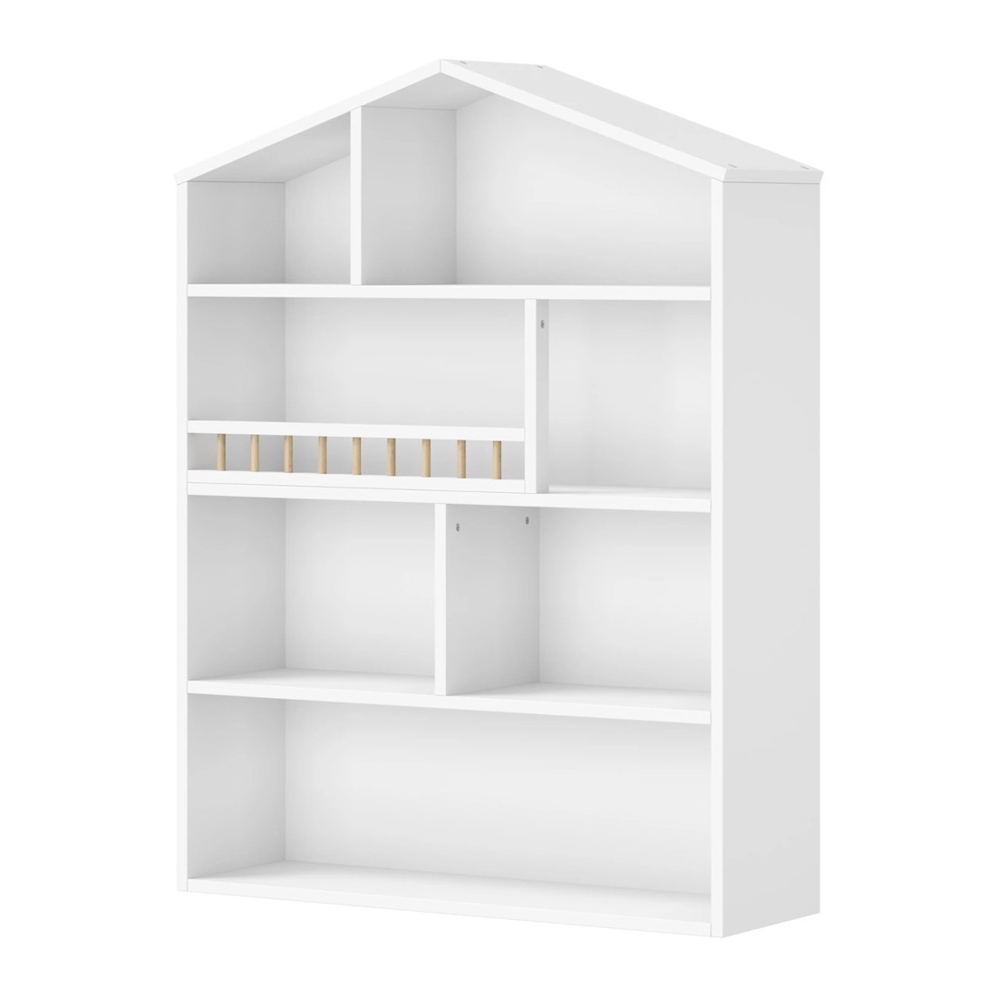 1 Oikiture Kids Bookshelf Toy Storage Organiser Bookcase Display Shelf Rack
 - White, 1 of 10