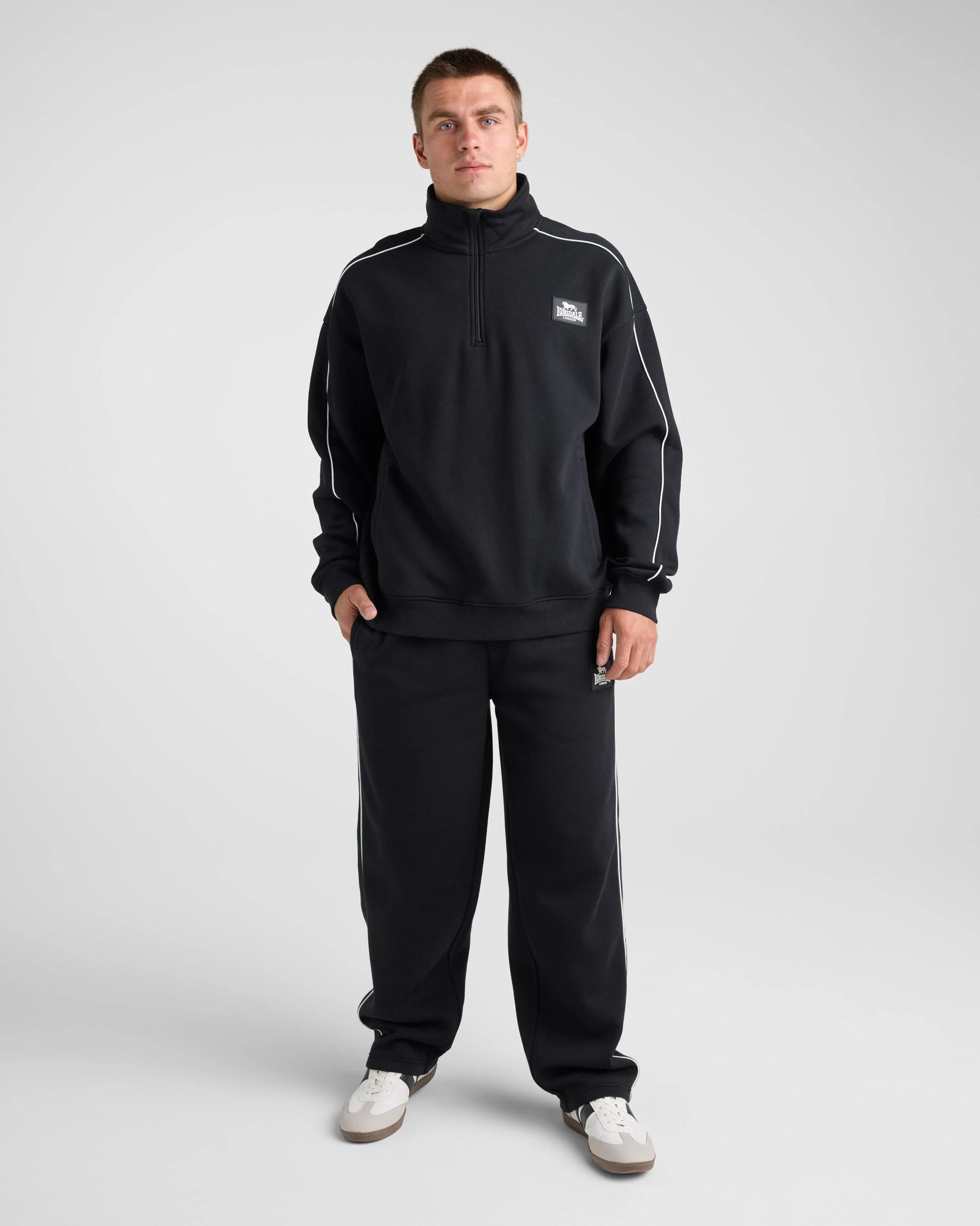 6 Lonsdale London Relaxed Sport Quarter Zip BLACK, 6 of 6