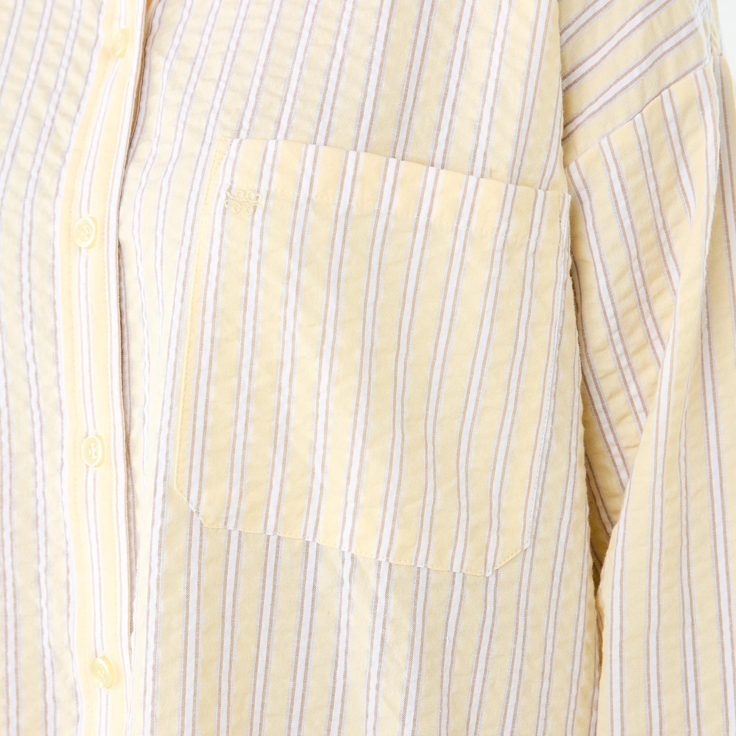 7 Long Sleeve Oversized Seersucker Shirt S Strp Yf, 7 of 9