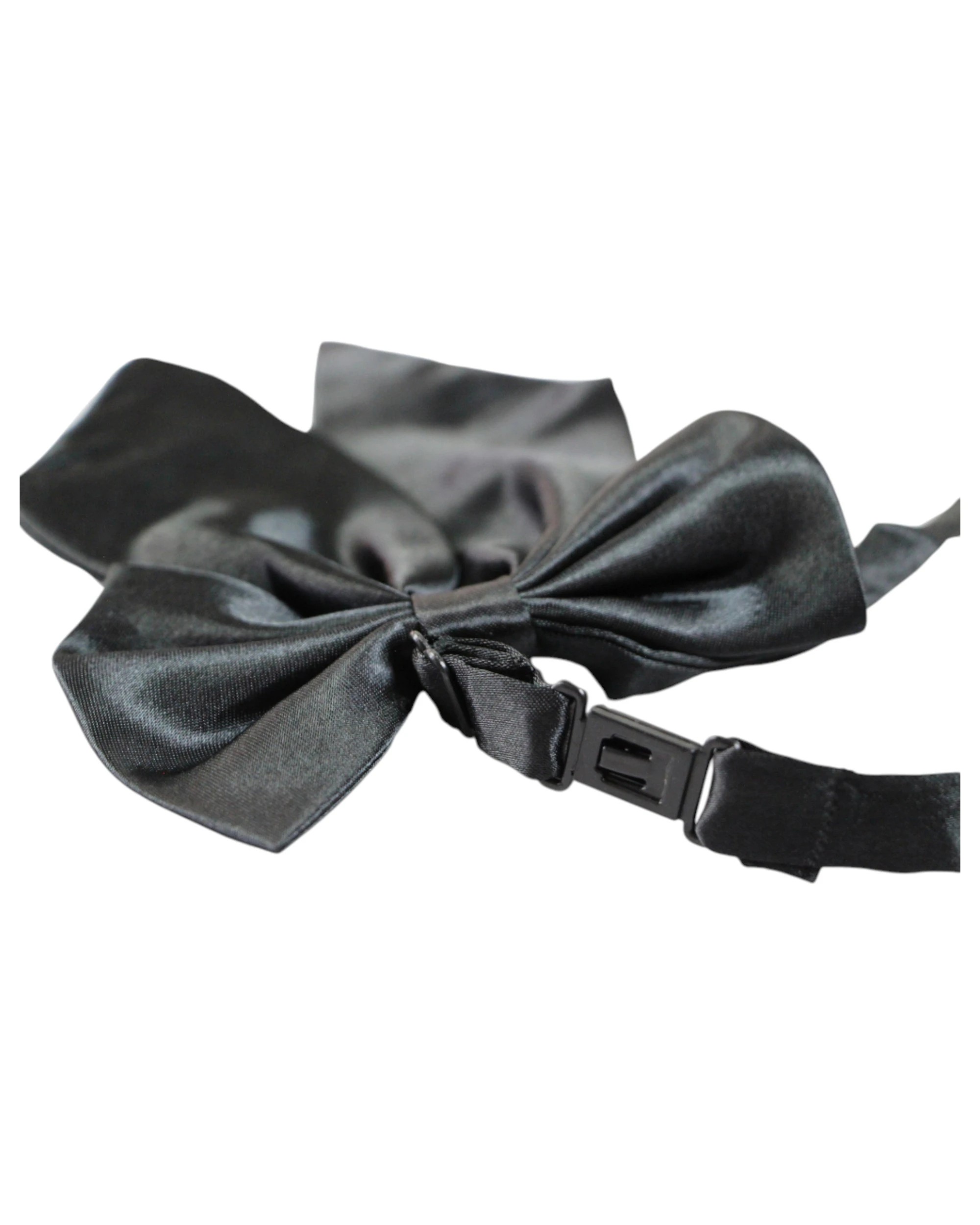 2 Zasel Womens Plain Shirt Collar Bow Tie - Black, 2 of 3