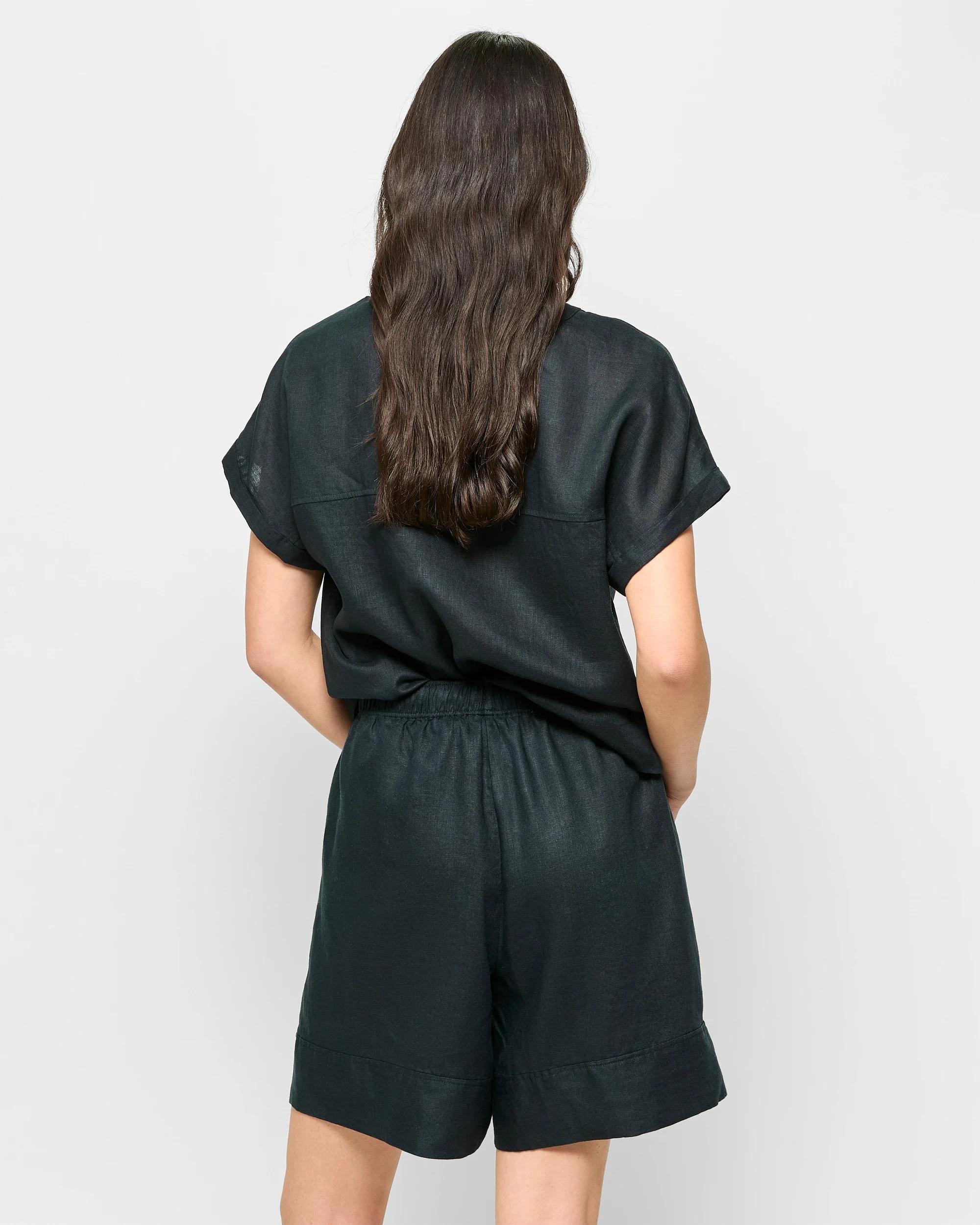 4 Target European Linen Long Shorts BLACK, 4 of 5
