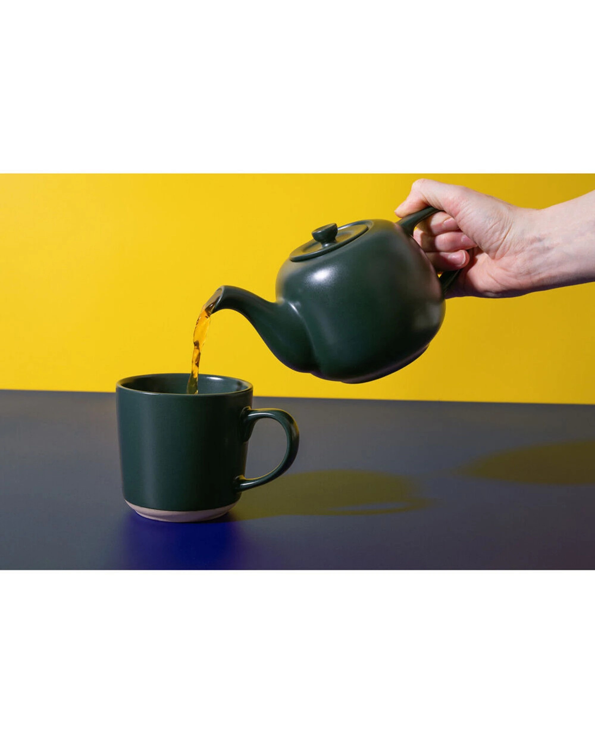 6 La Cafetiere 2PK Stoneware Classic Teapot Kettle 600ml - Green, 6 of 7