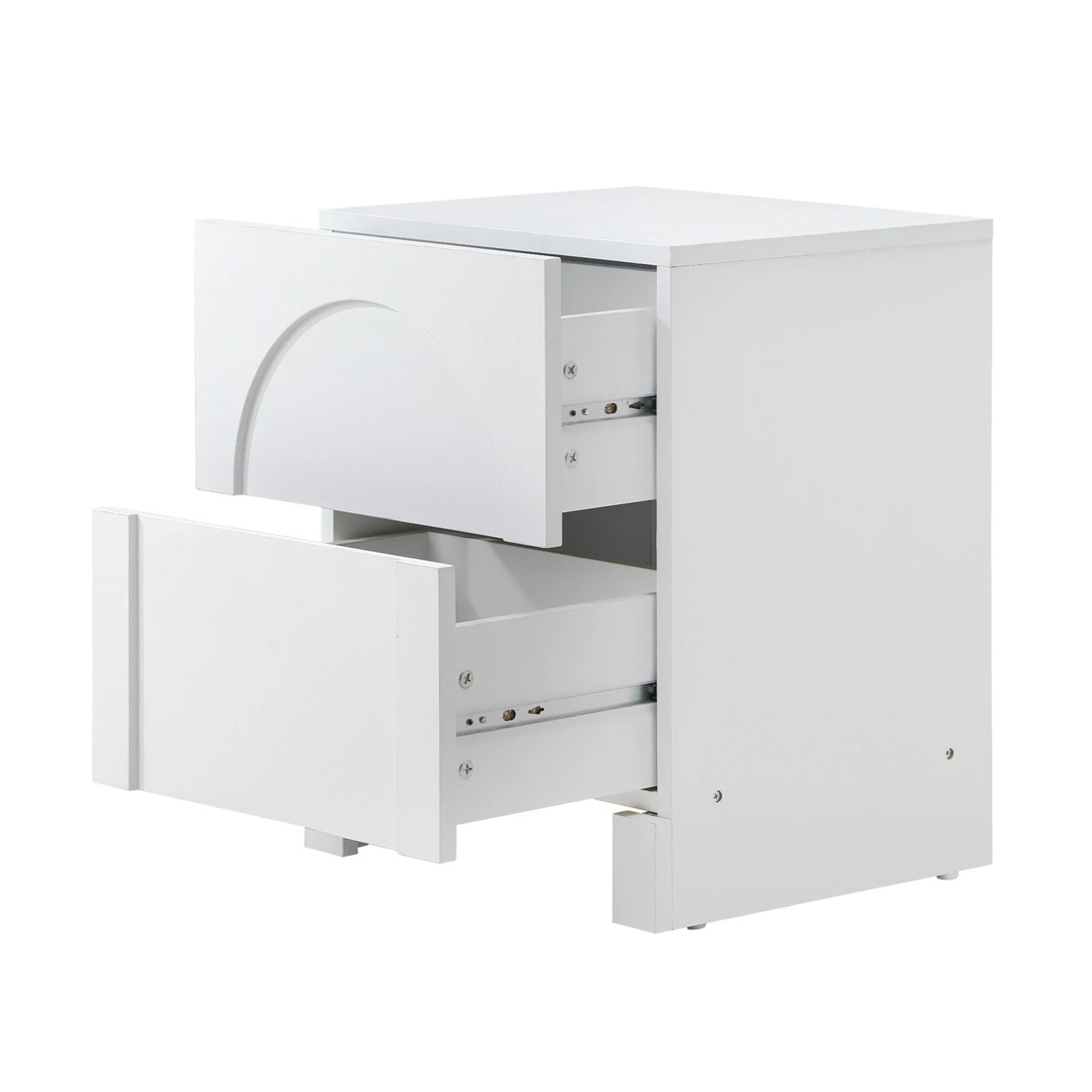 8 Oikiture Bedside Table 2 Drawers Side Table Storage Cabinet Nightstand
 - White, 8 of 10