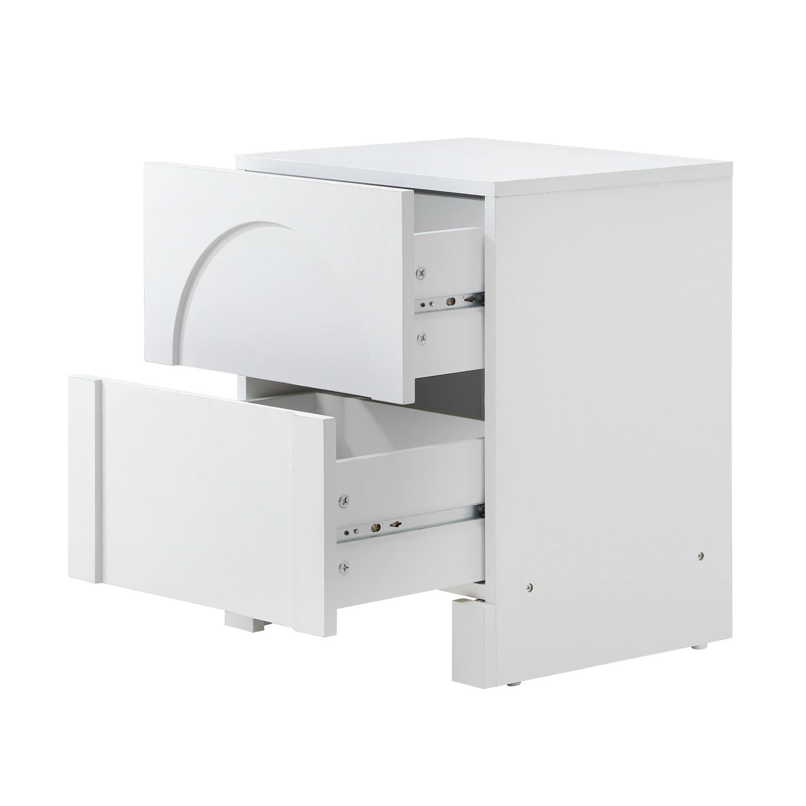 8 Oikiture Bedside Table 2 Drawers Side Table Storage Cabinet Nightstand
 - White, 8 of 10