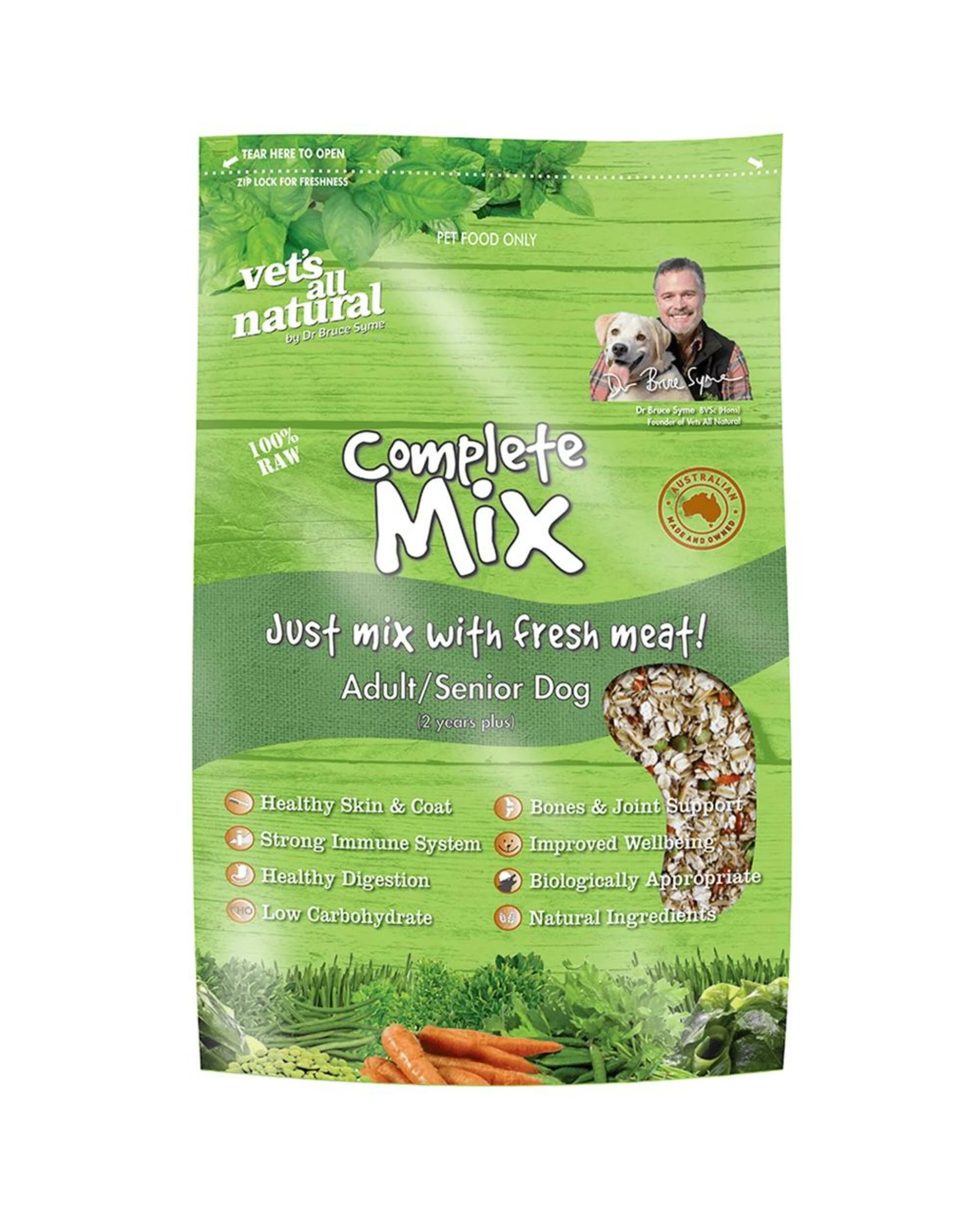 1 Vets All Natural Complete Mix Adult & Senior Dry Dog Food - 15kg, 1 of 1