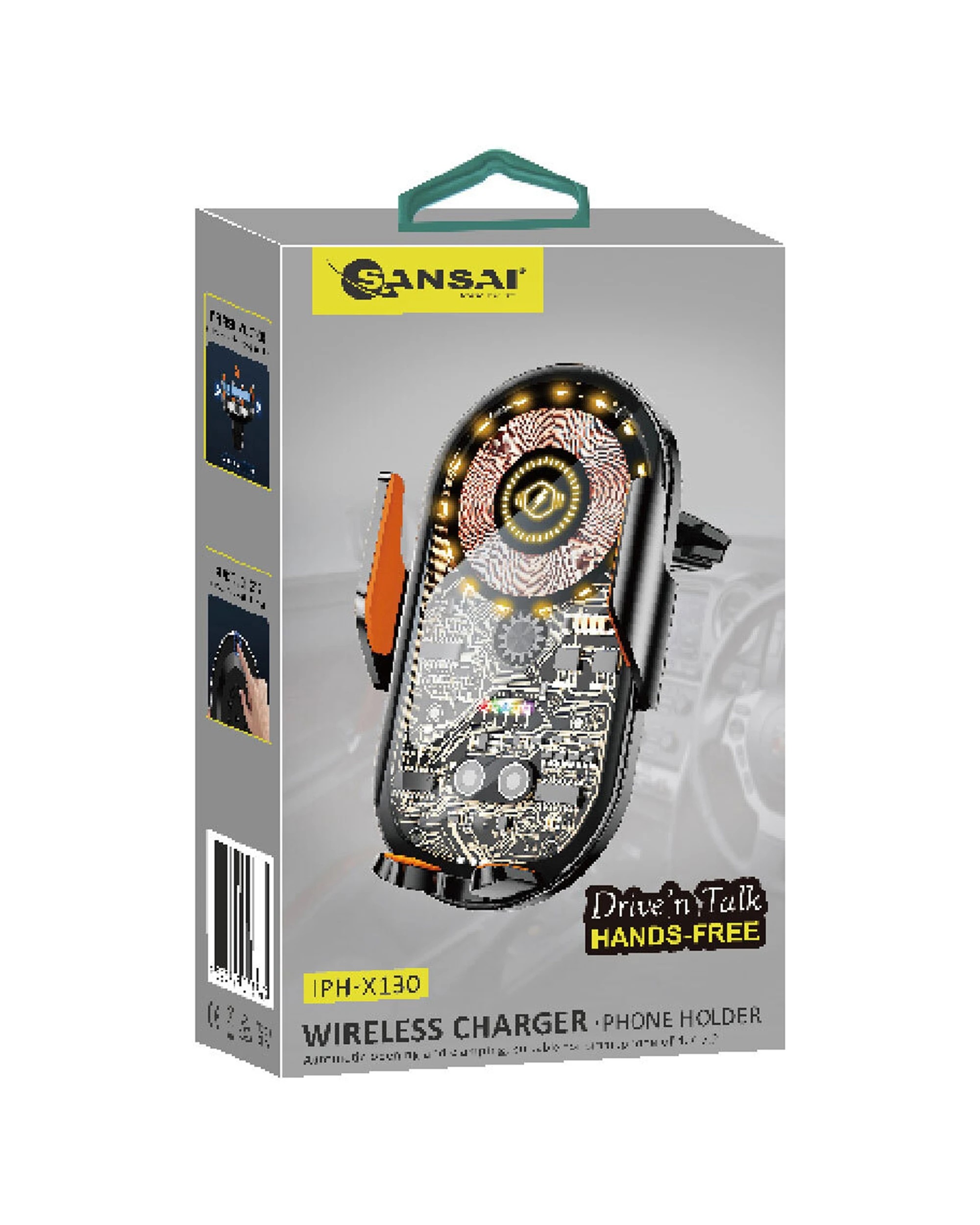 3 Sansai Wireless Automatic Clamping Car Hands-Free Phone Charger Holder - Clear, 3 of 3