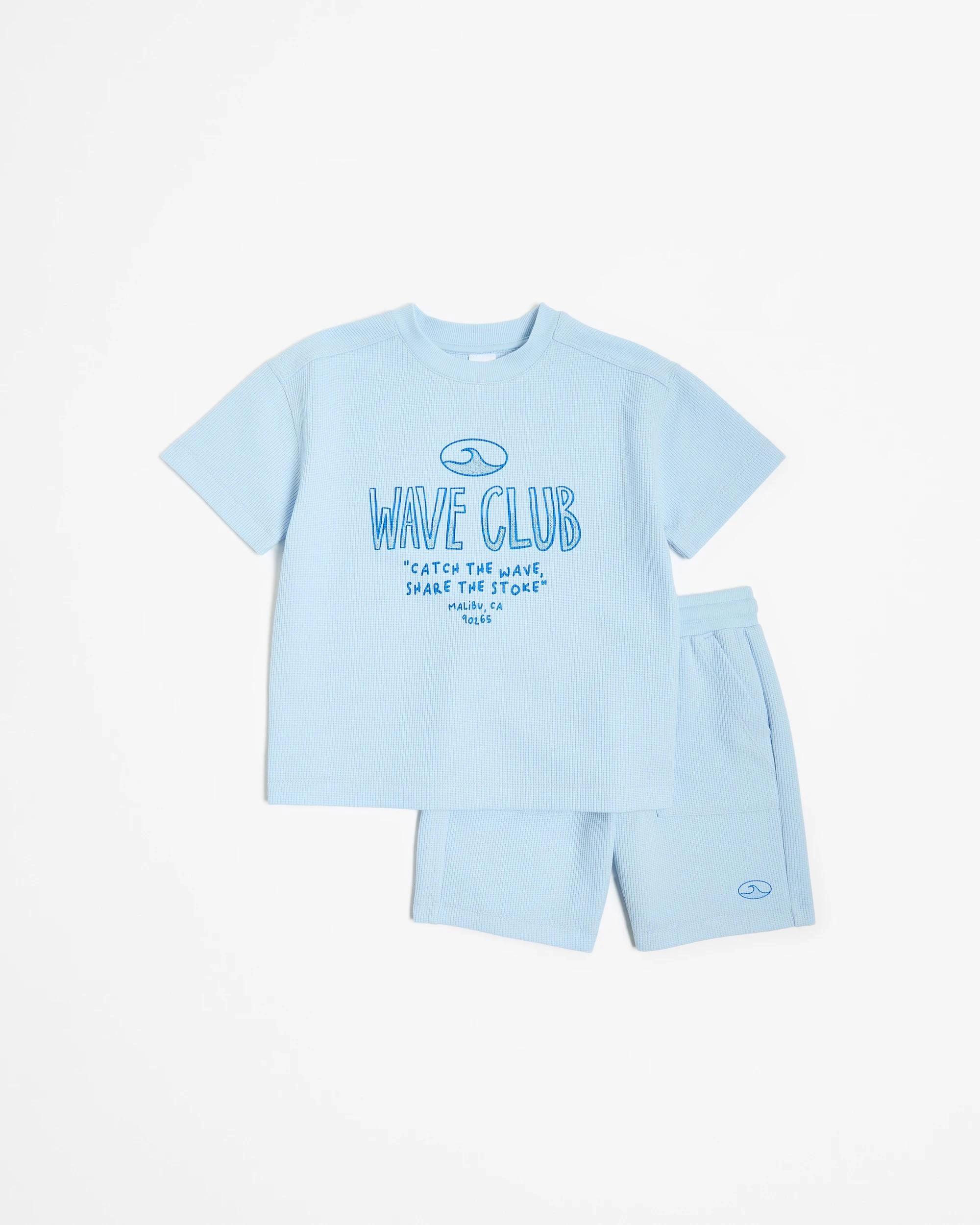 4 Target Waffle T-shirt and Short 2 Piece Set BLUE WAVE CLUB, 4 of 5