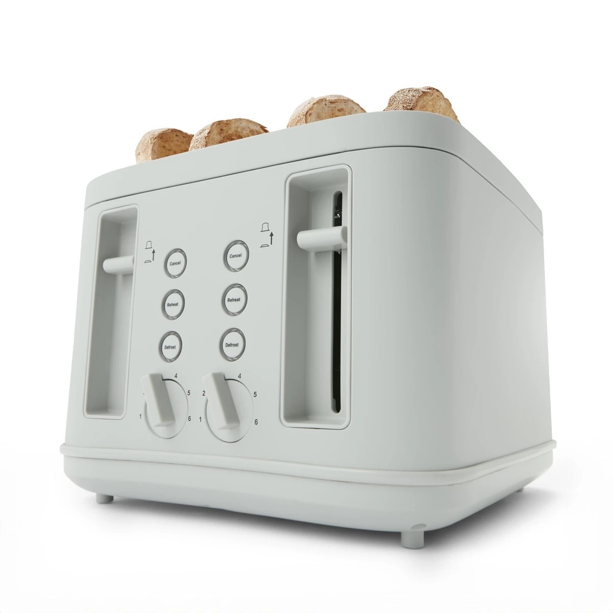1 4 Slice Soft Touch Toaster - Grey, 1 of 10